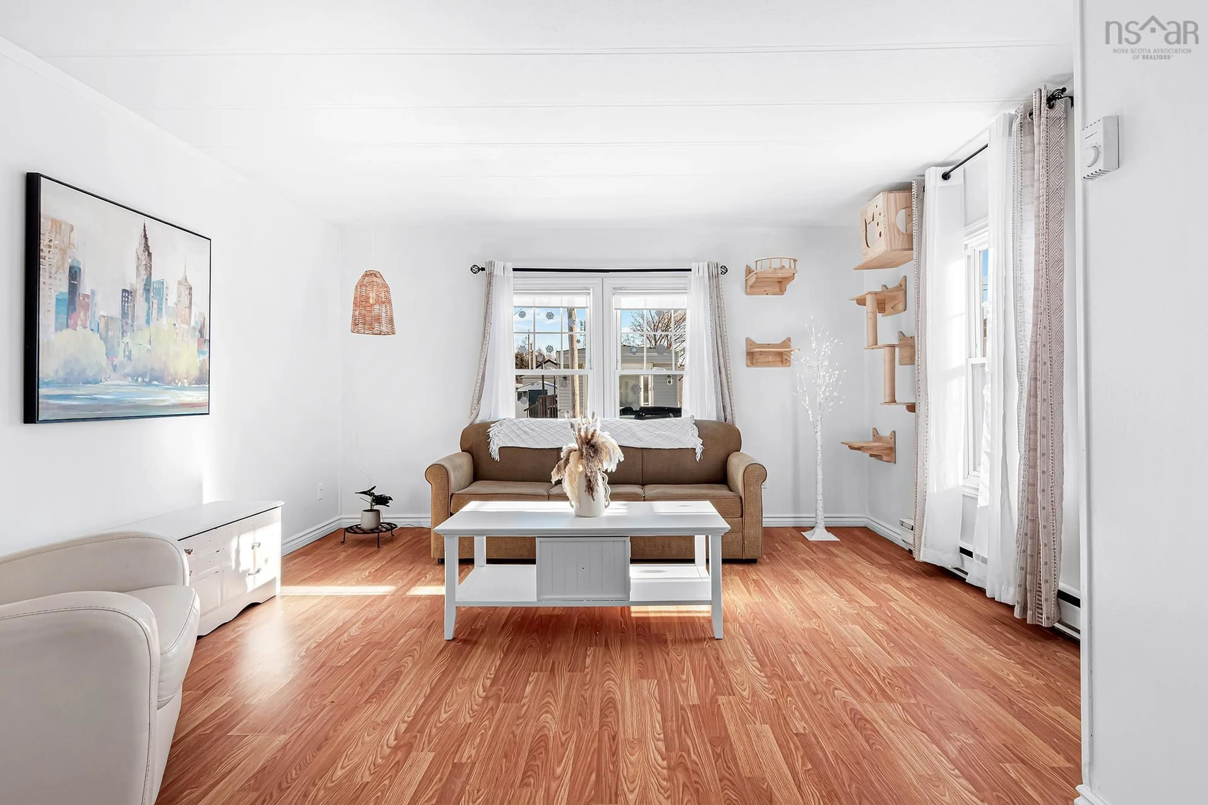 Living room with furniture, wood/laminate floor for 2 Cocoa St, Dartmouth Nova Scotia B2W 4W5