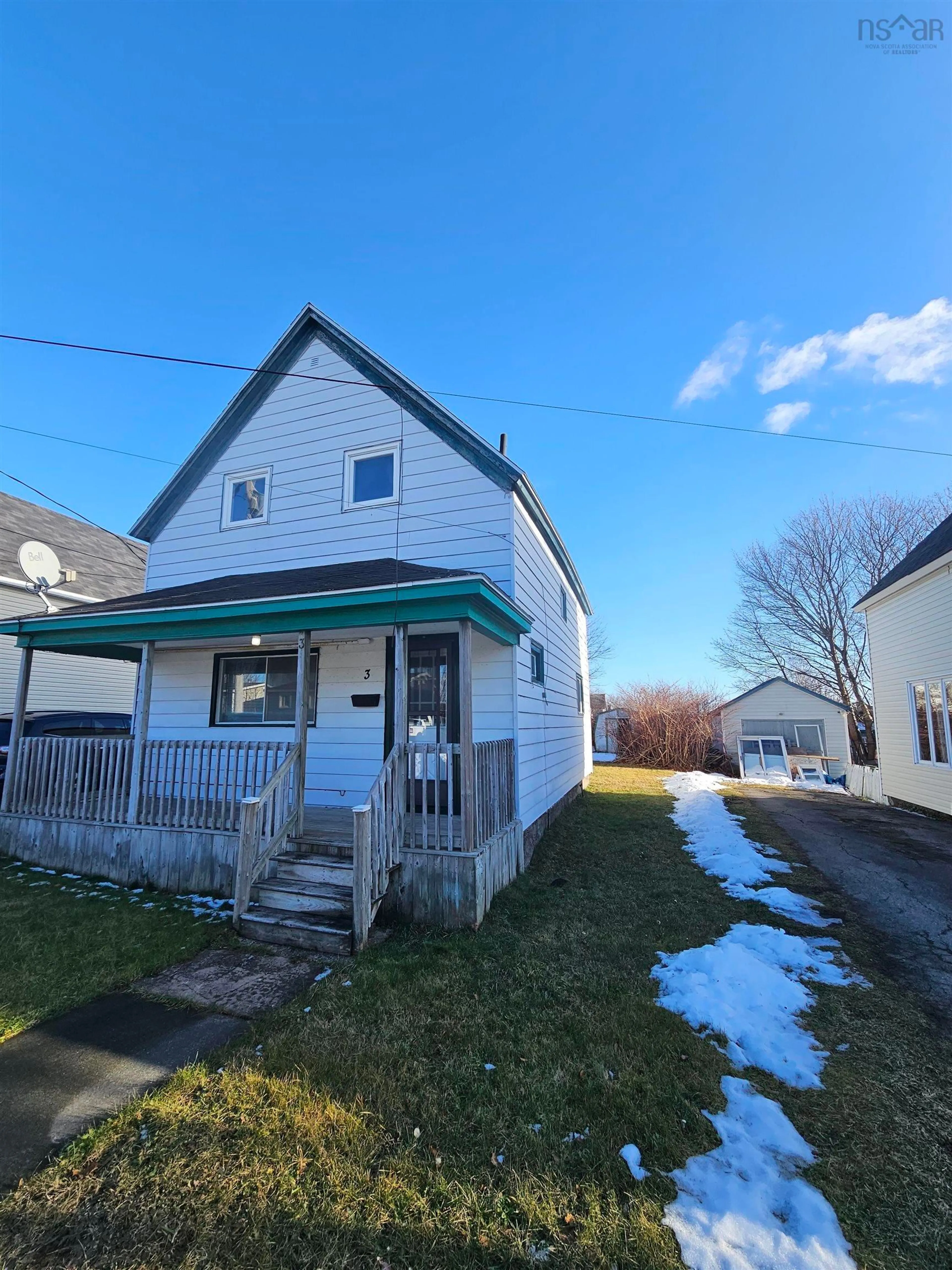 A pic from outside/outdoor area/front of a property/back of a property/a pic from drone, street for 3 Thompson Ave, North Sydney Nova Scotia B2A 1X7