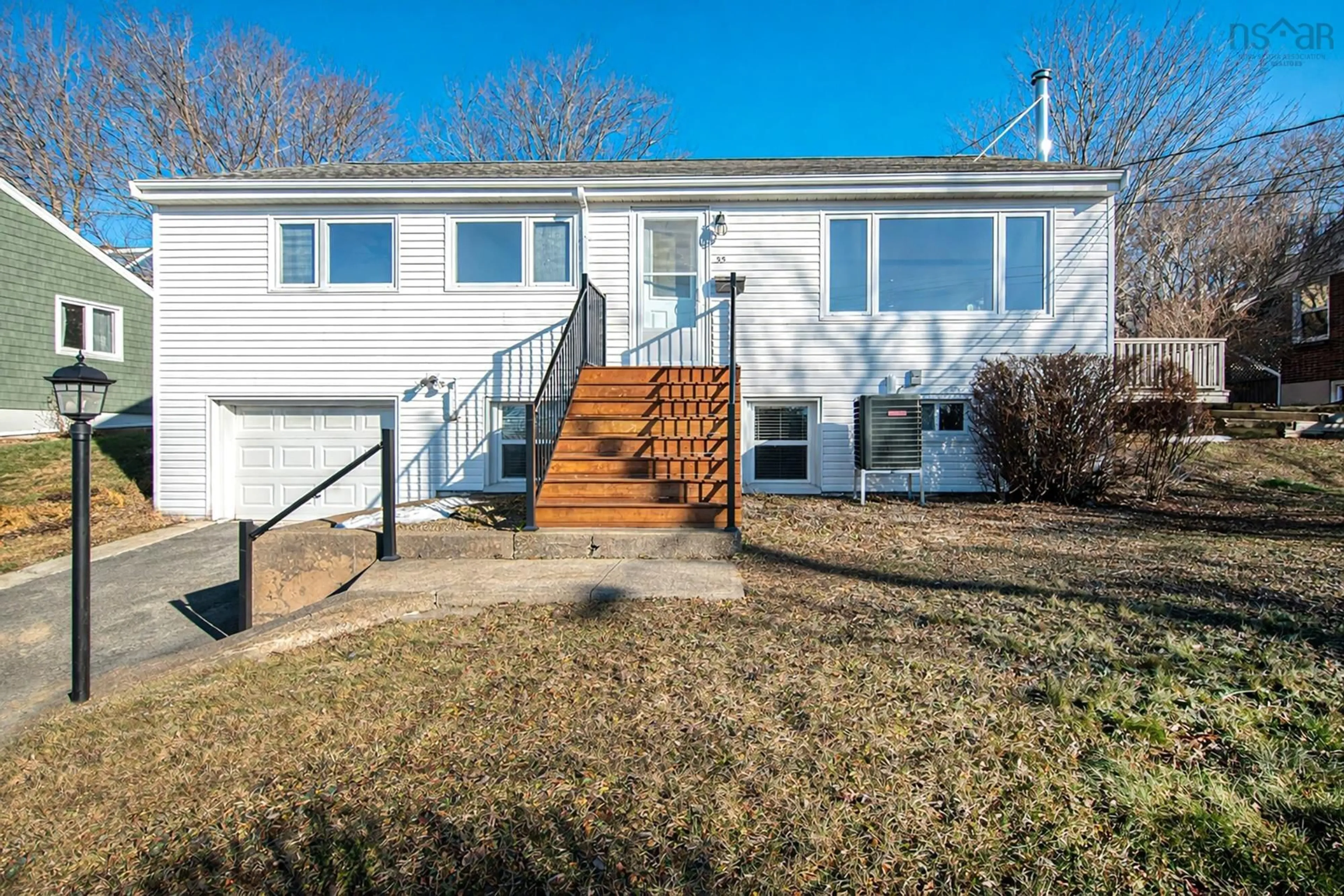 Home with vinyl exterior material, street for 55 Helene Ave, Dartmouth Nova Scotia B2X 1G5