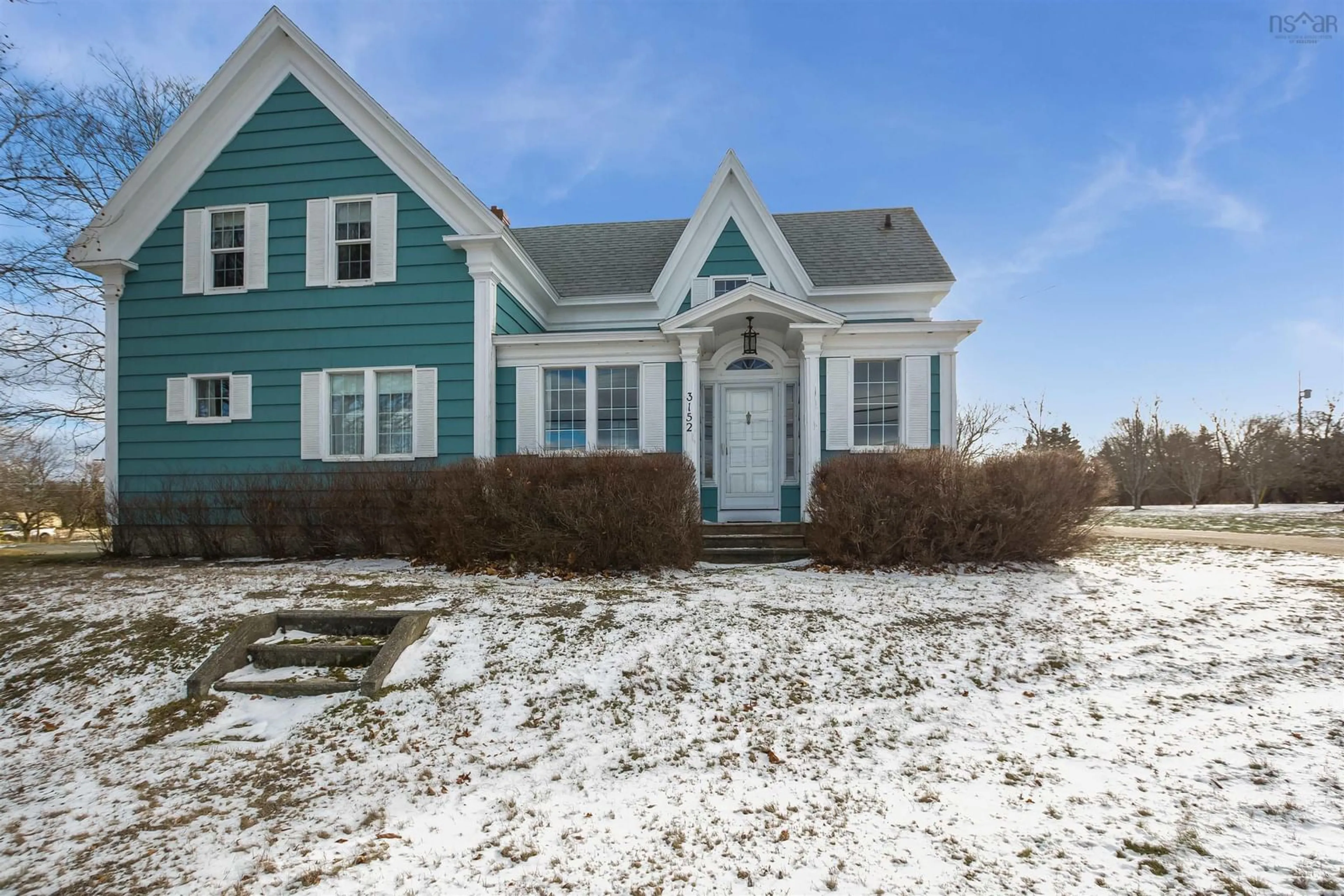 Home with vinyl exterior material, street for 3152 Highway 1, Belliveaus Cove Nova Scotia B0W 3T0