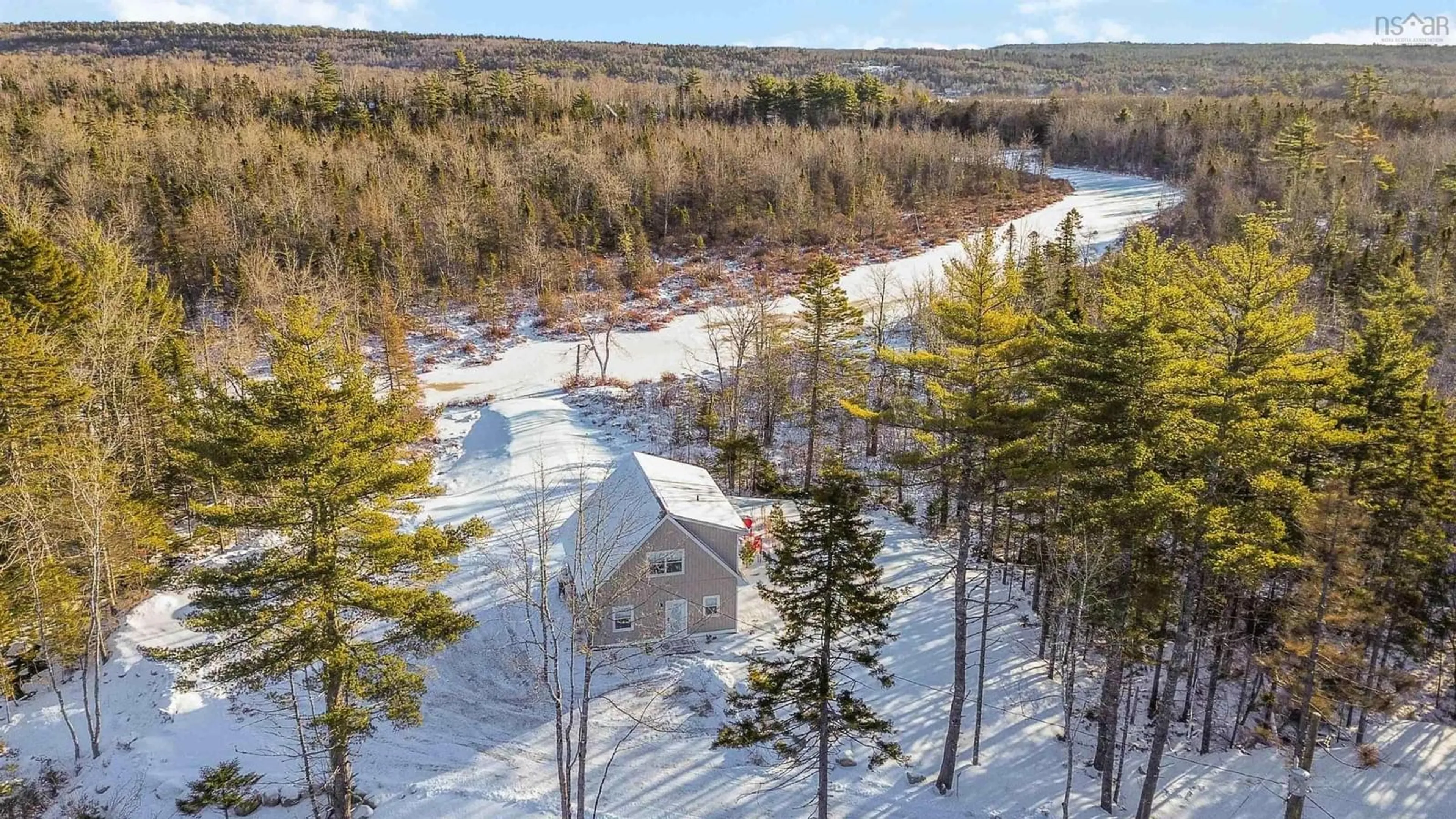 A pic from outside/outdoor area/front of a property/back of a property/a pic from drone, water/lake/river/ocean view for 97 Forest Heights Dr, Vaughan Nova Scotia B0N 2T0