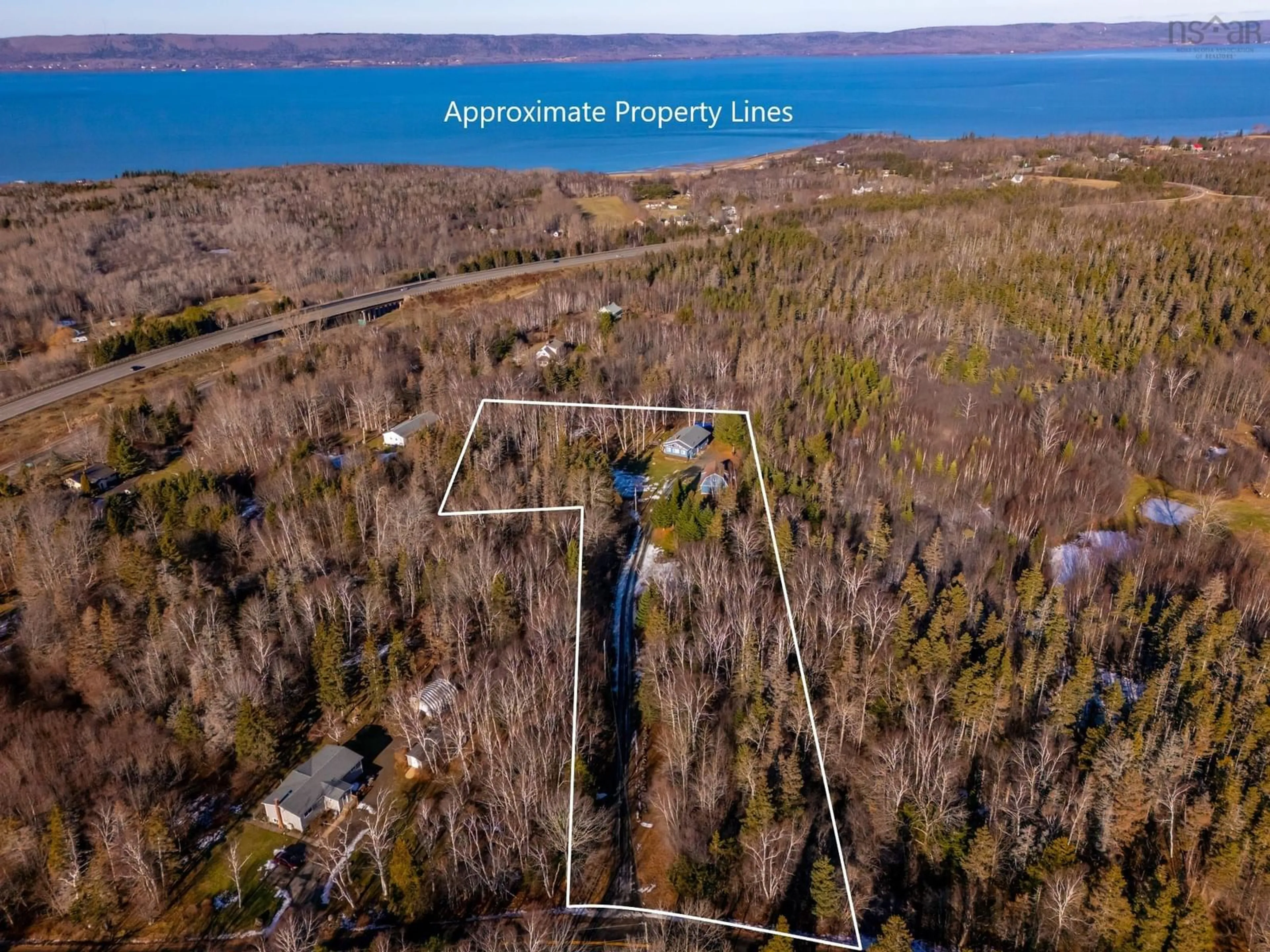 A pic from outside/outdoor area/front of a property/back of a property/a pic from drone, water/lake/river/ocean view for 53 Waldeck Line Rd, Deep Brook Nova Scotia B0S 1J0