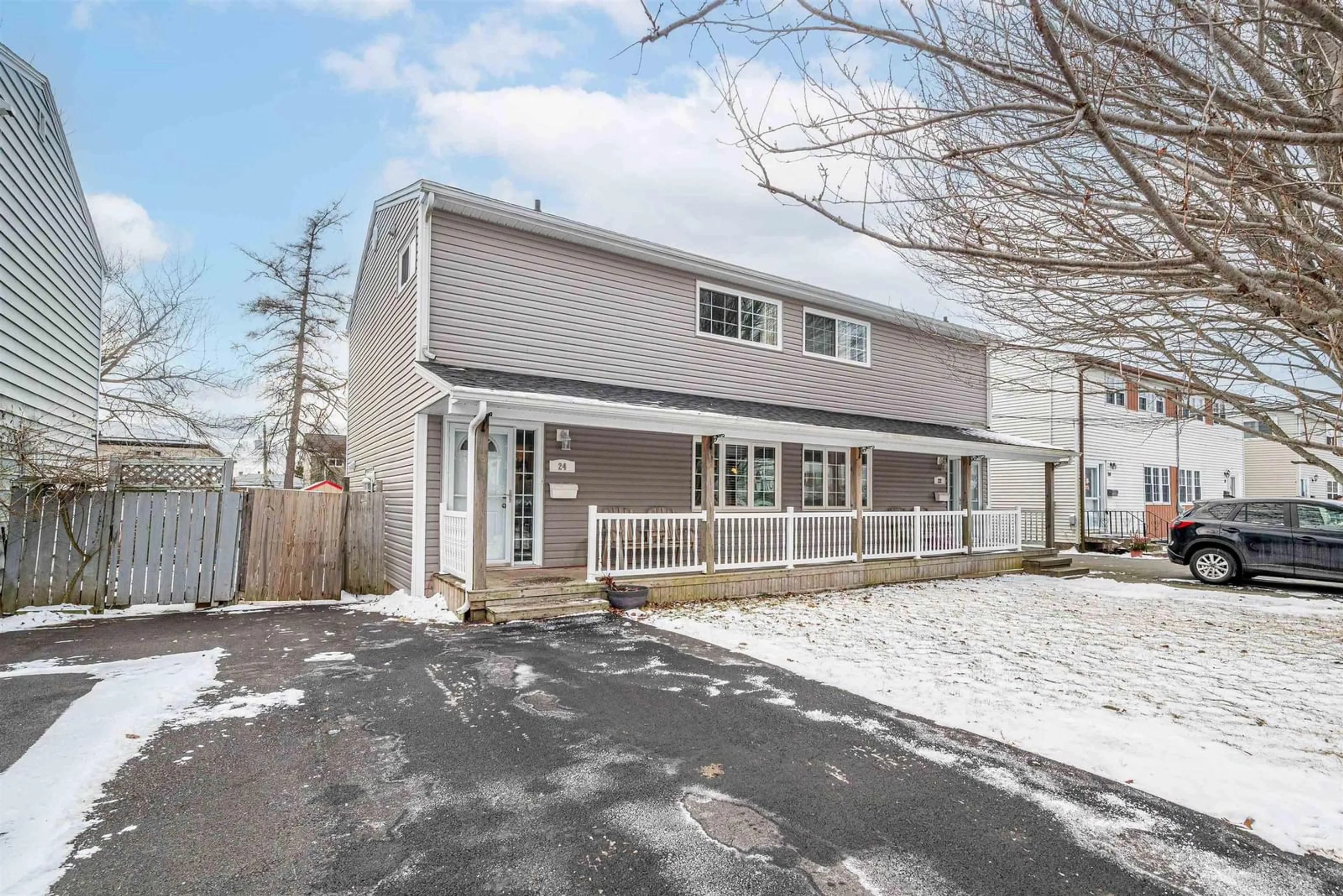 Home with vinyl exterior material, street for 24 Roblea Dr, Dartmouth Nova Scotia B2W 1Y7