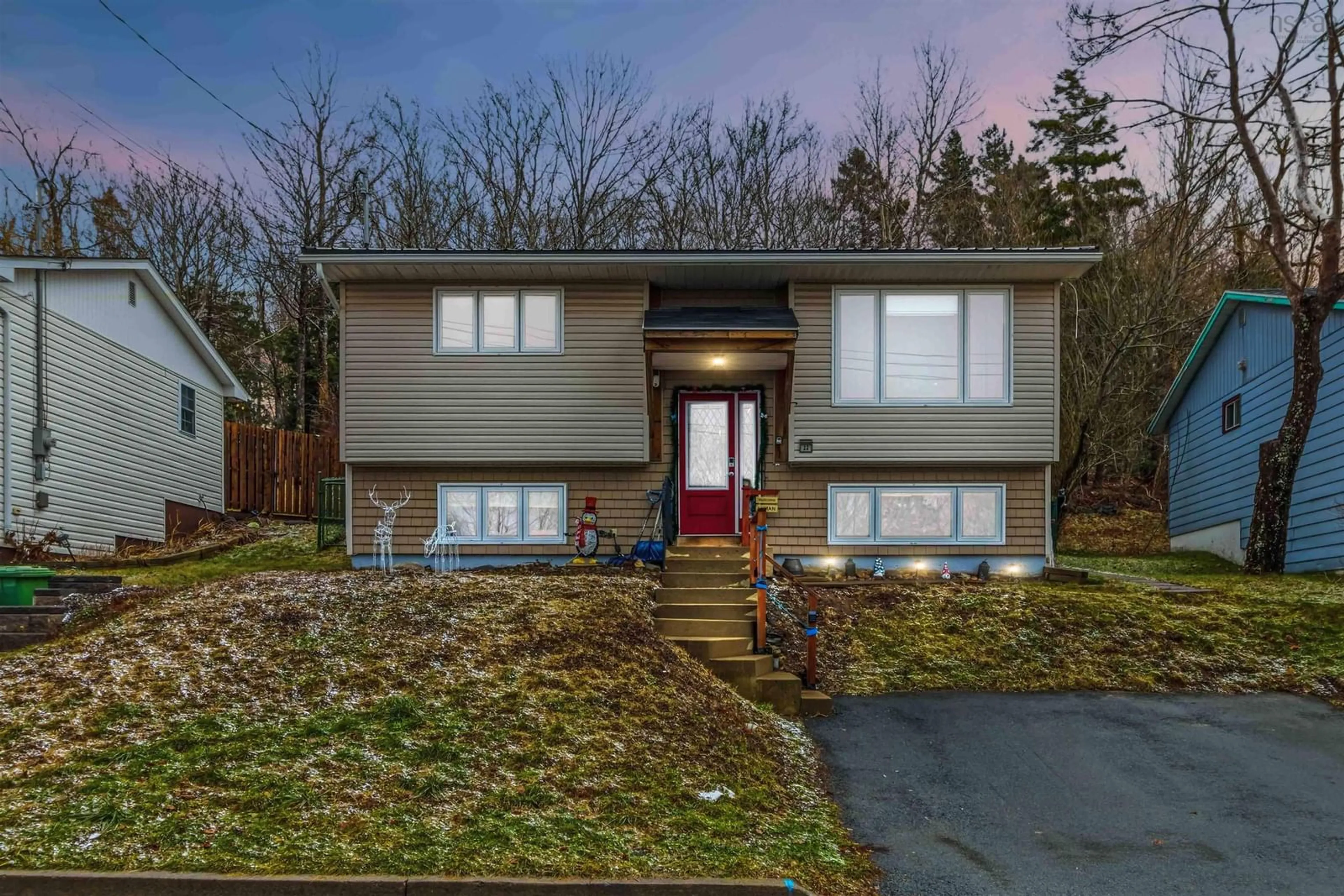 Home with vinyl exterior material, street for 22 Grennan Dr, Lower Sackville Nova Scotia B4C 3C5