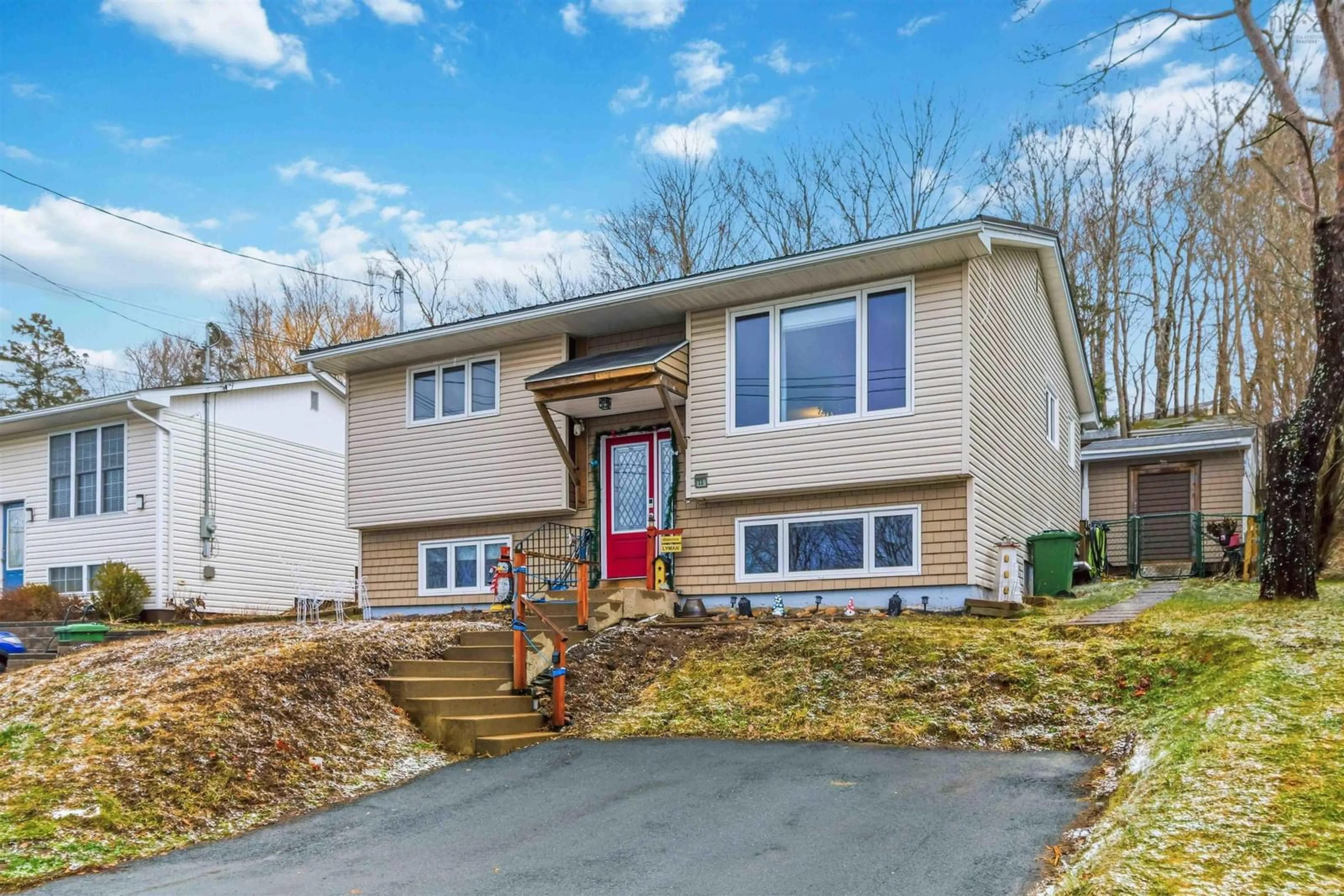 Home with vinyl exterior material, street for 22 Grennan Dr, Lower Sackville Nova Scotia B4C 3C5