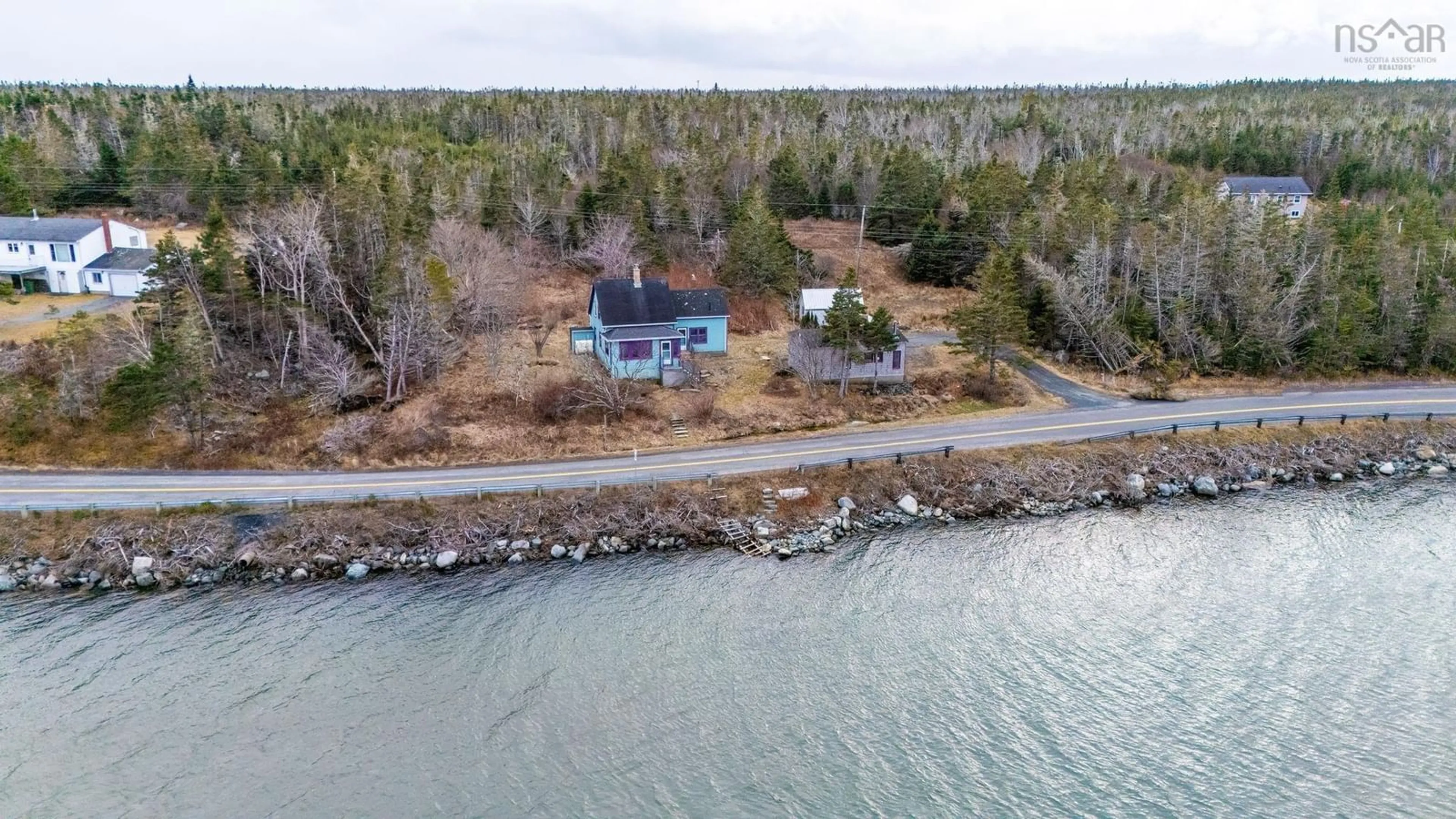 A pic from outside/outdoor area/front of a property/back of a property/a pic from drone, water/lake/river/ocean view for 1626 West Jeddore Rd, West Jeddore Nova Scotia B0J 1P0