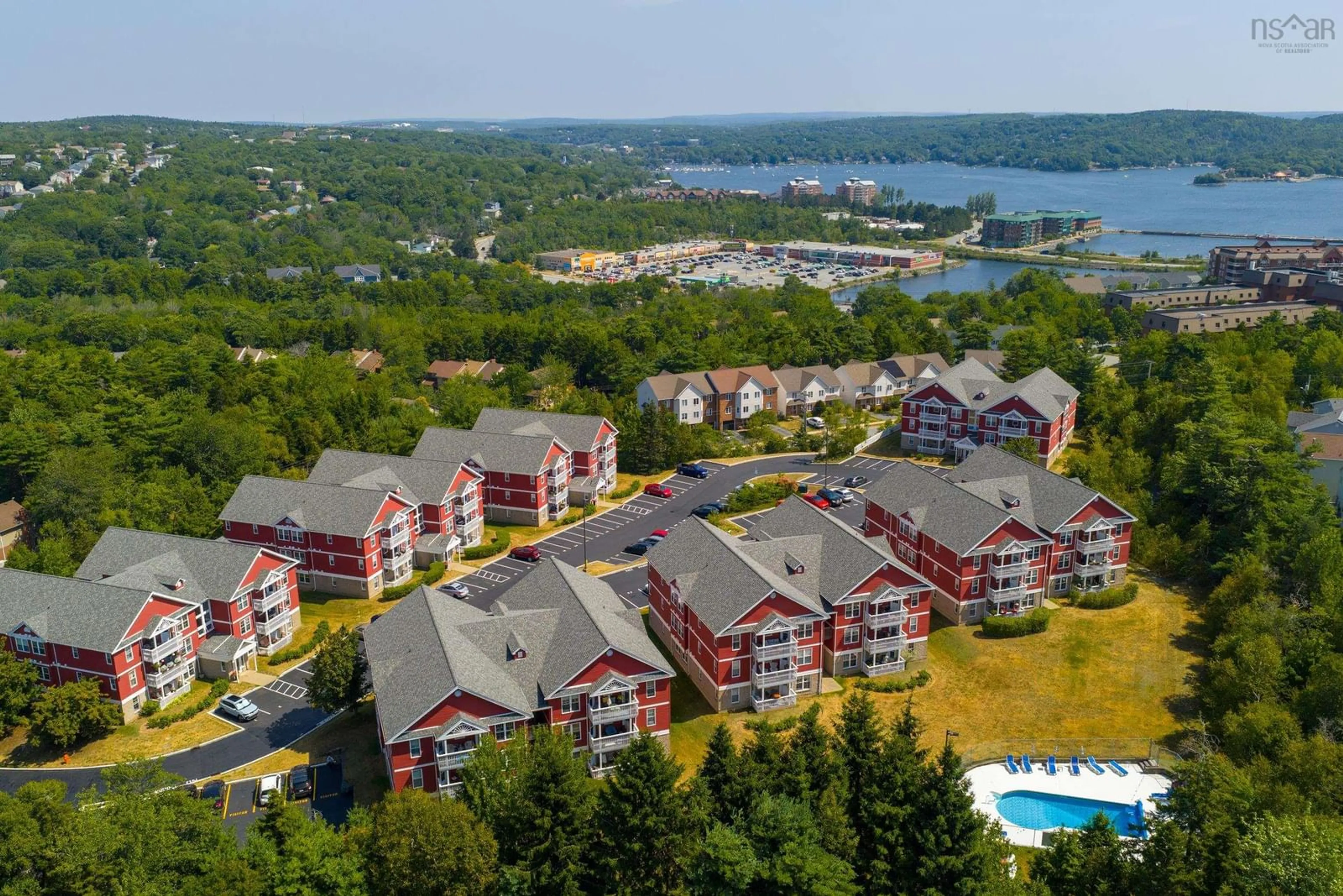A pic from outside/outdoor area/front of a property/back of a property/a pic from drone, water/lake/river/ocean view for 96 Moirs Mill Rd #421, Bedford Nova Scotia B4A 3Y2