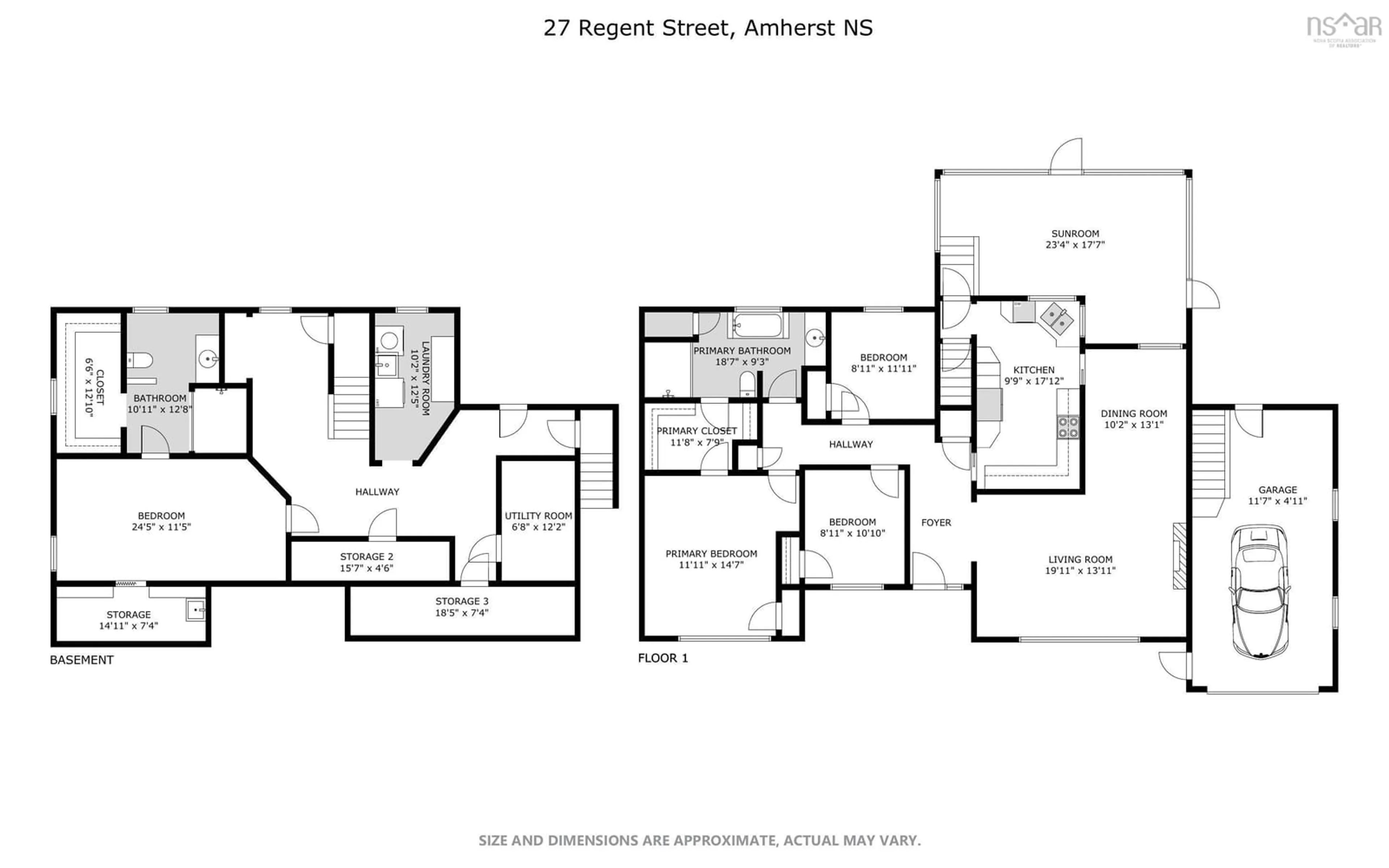 Floor plan for 27 Regent St, Amherst Nova Scotia B4H 3S8