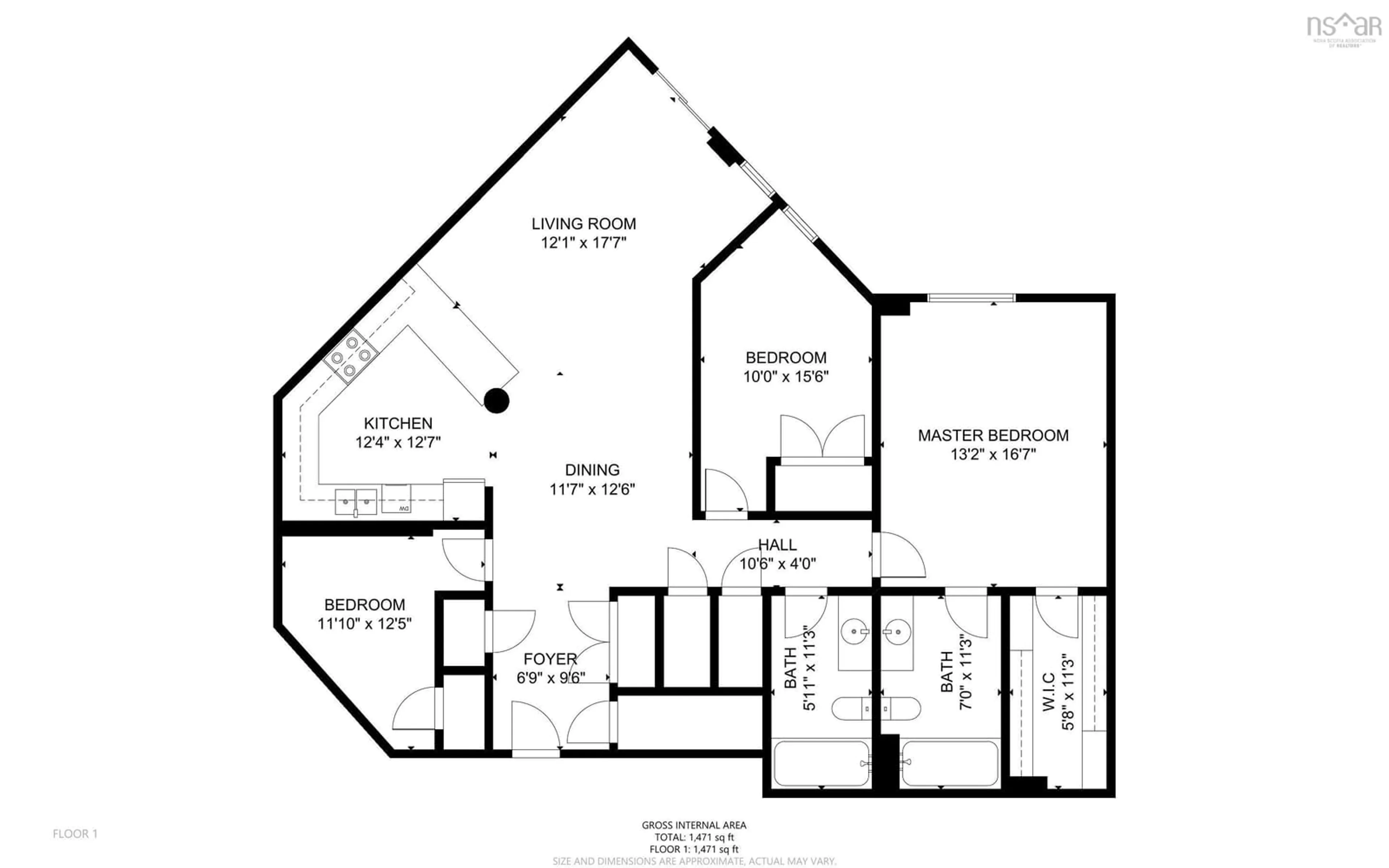 Floor plan for 40 Regency Park Dr #108, Halifax Nova Scotia B3S 1L4