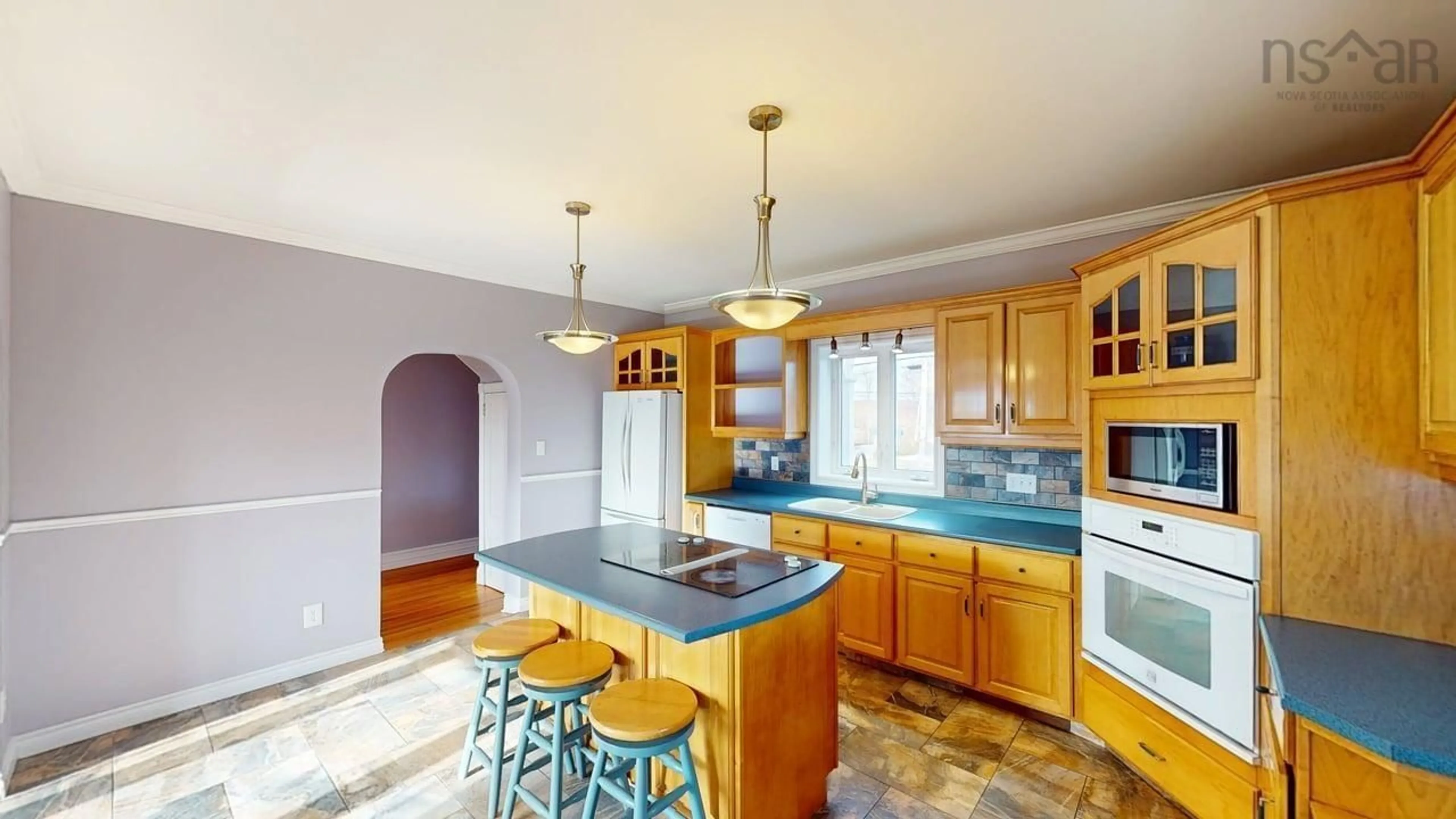 Open concept kitchen, ceramic/tile floor for 2892 Ns-376, Pictou Nova Scotia B0K 1H0