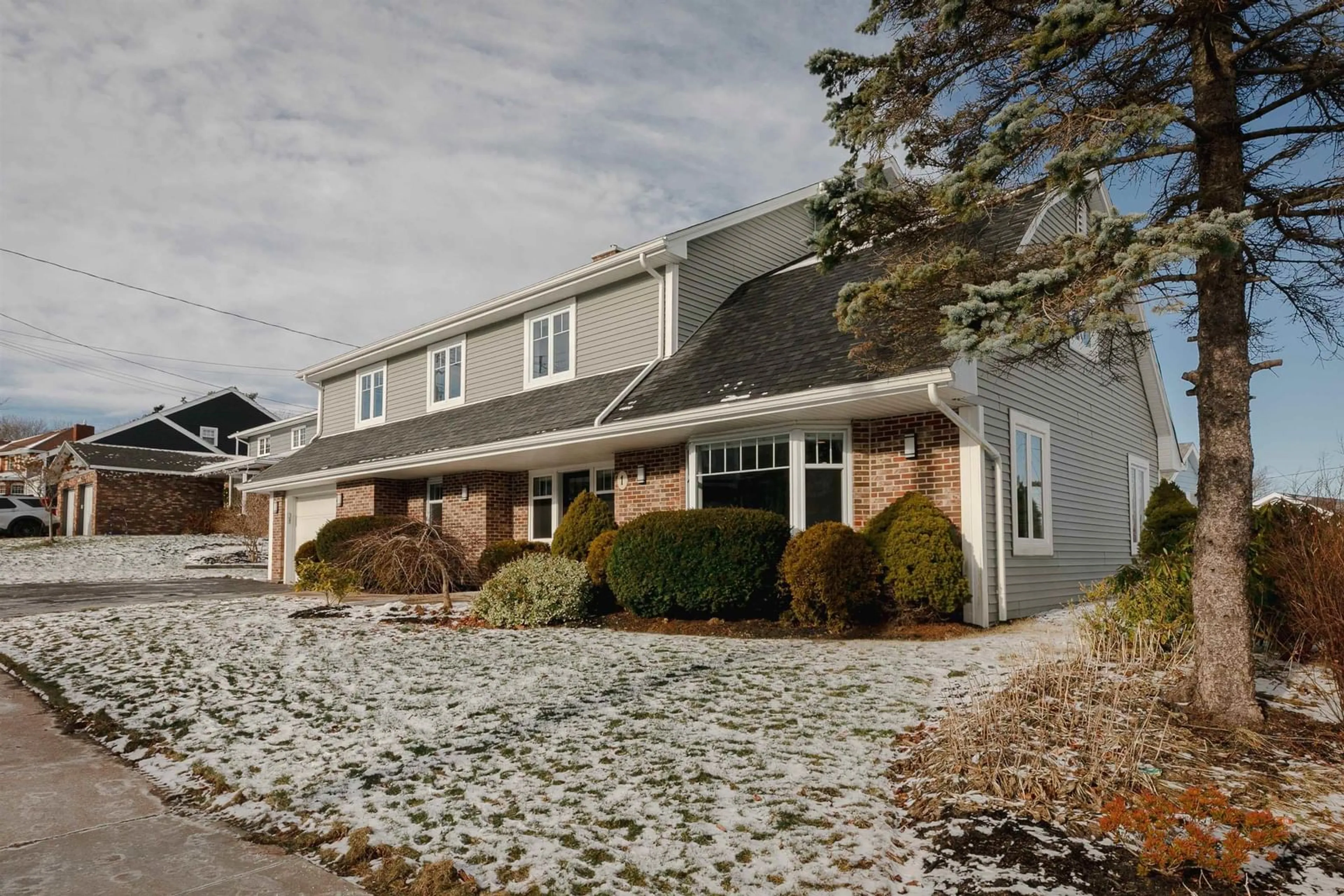 Home with vinyl exterior material, street for 1 Samuel Terrace, Halifax Nova Scotia B3N 2Z9