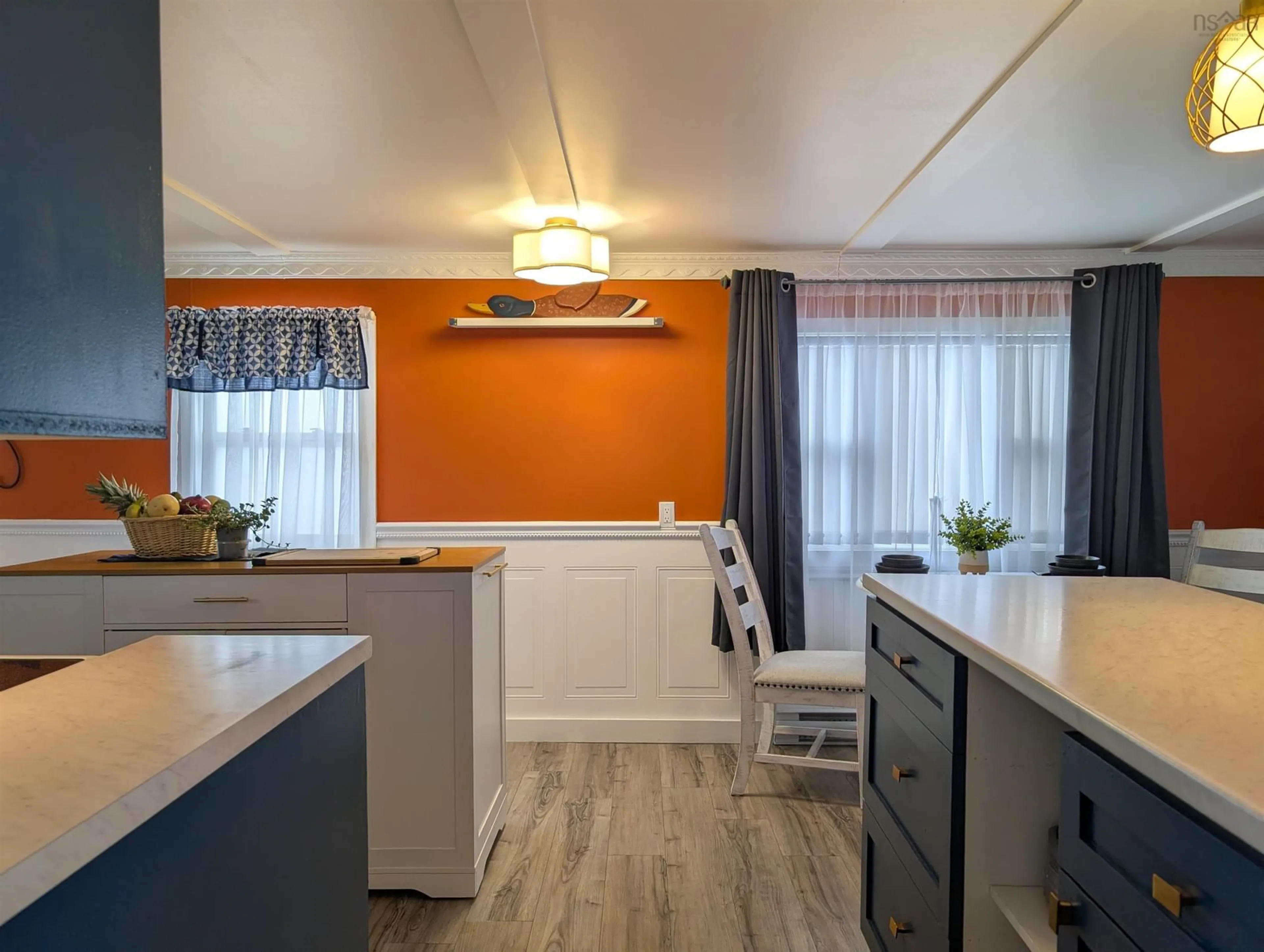 Open concept kitchen, wood/laminate floor for 22 Cocoa St, Dartmouth Nova Scotia B2W 4W5