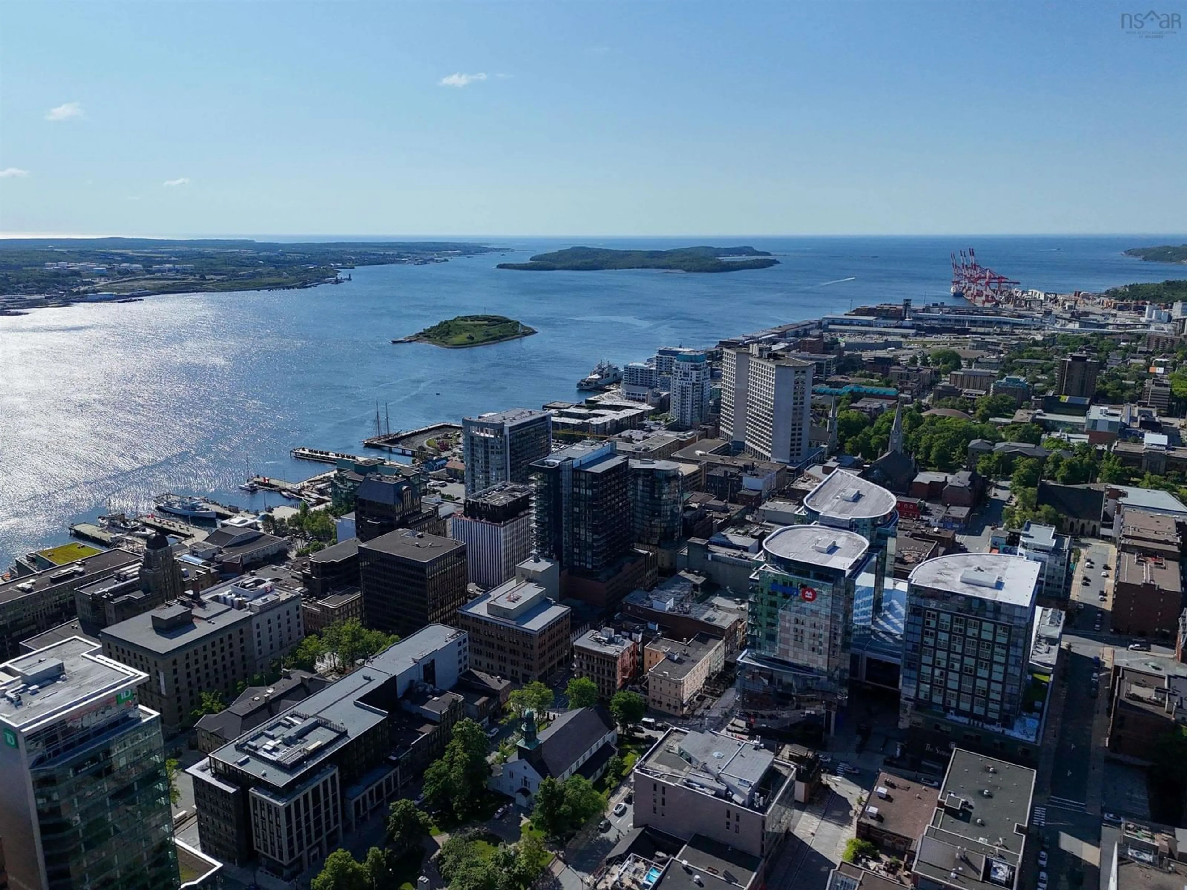 A pic from outside/outdoor area/front of a property/back of a property/a pic from drone, water/lake/river/ocean view for 1650 Granville St #2301, Halifax Nova Scotia B3J 0E1