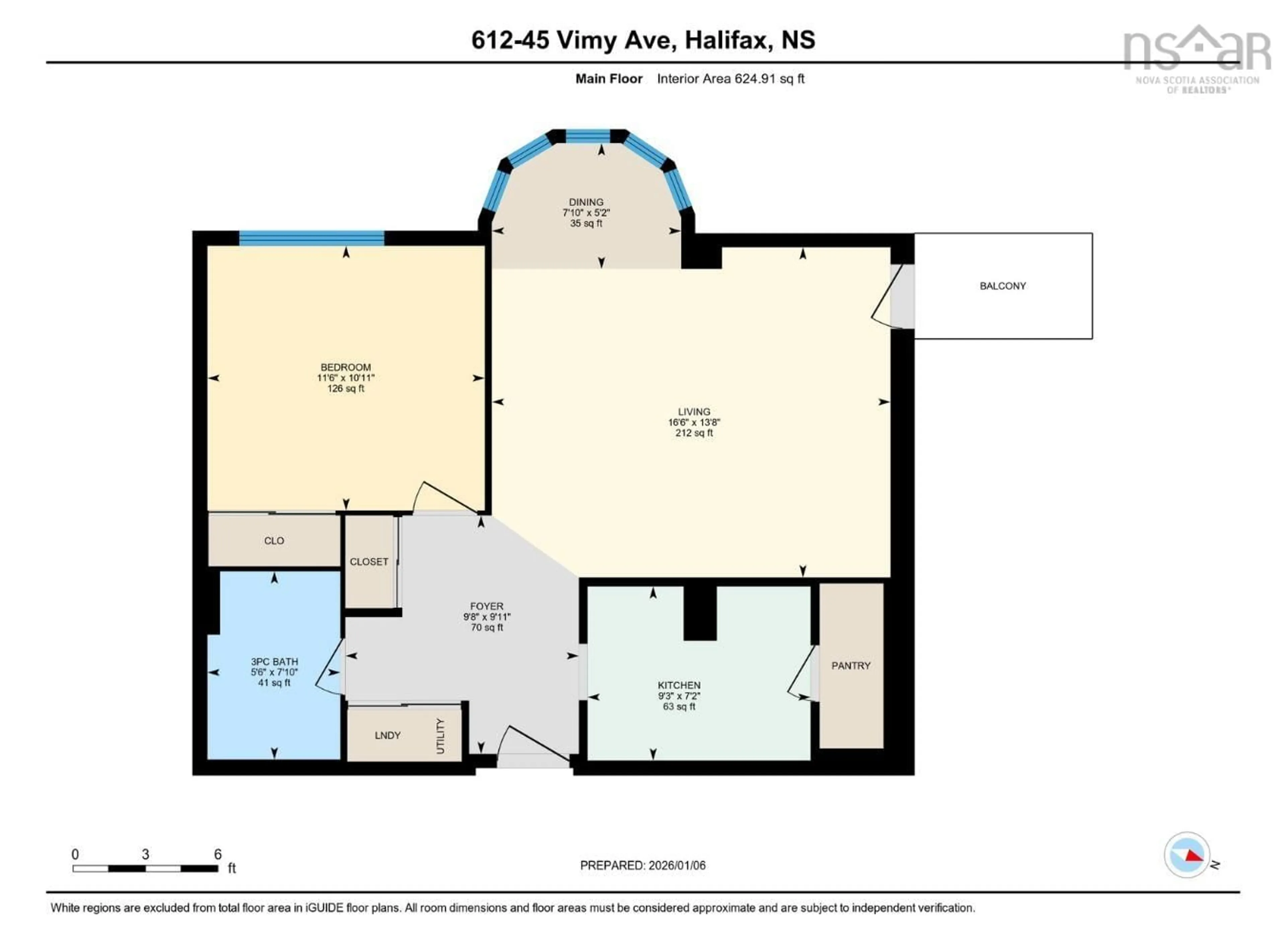 Floor plan for 45 Vimy Ave #612, Halifax Nova Scotia B3M 4C5