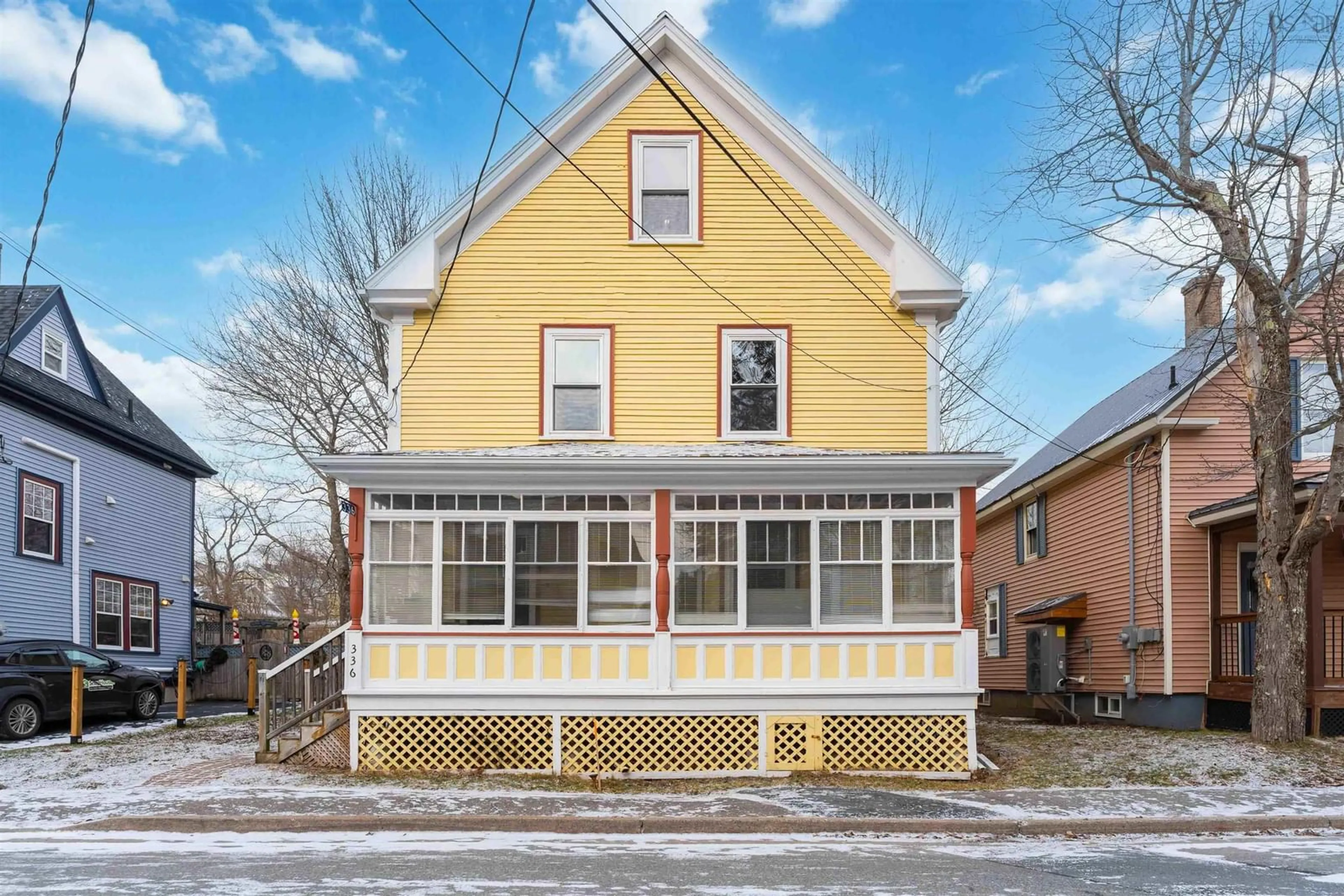 Home with vinyl exterior material, street for 336 Gray St, Windsor Nova Scotia B0N 2T0