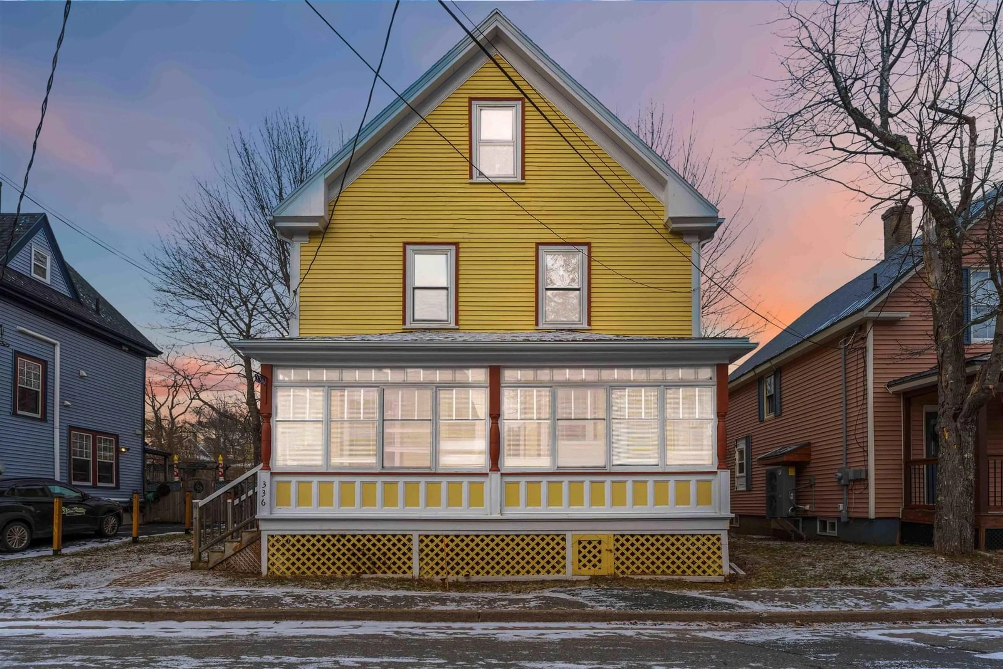 Home with vinyl exterior material, street for 336 Gray St, Windsor Nova Scotia B0N 2T0