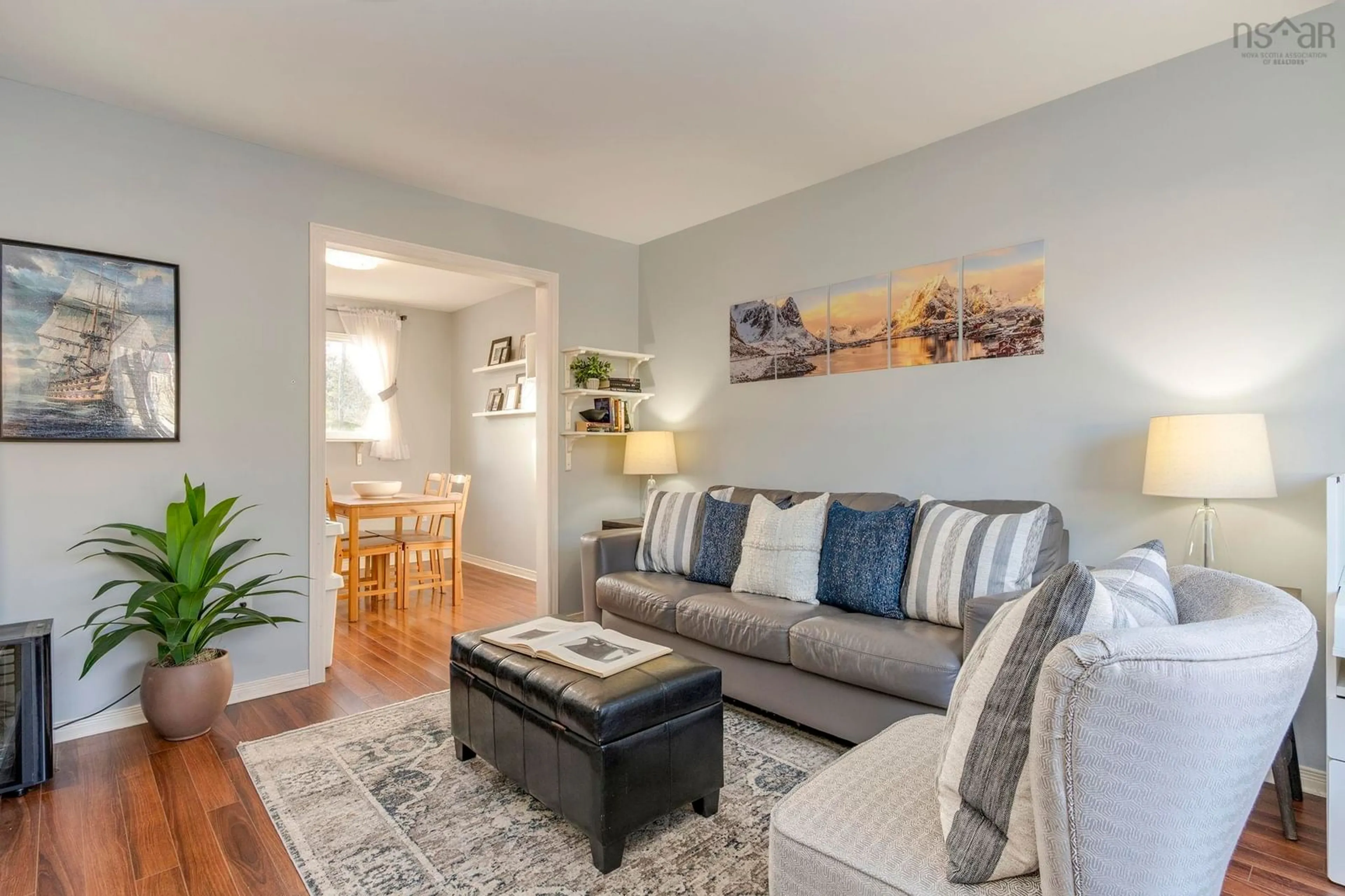 Living room with furniture, wood/laminate floor for 74 Circassion Dr, Dartmouth Nova Scotia B2W 4N4