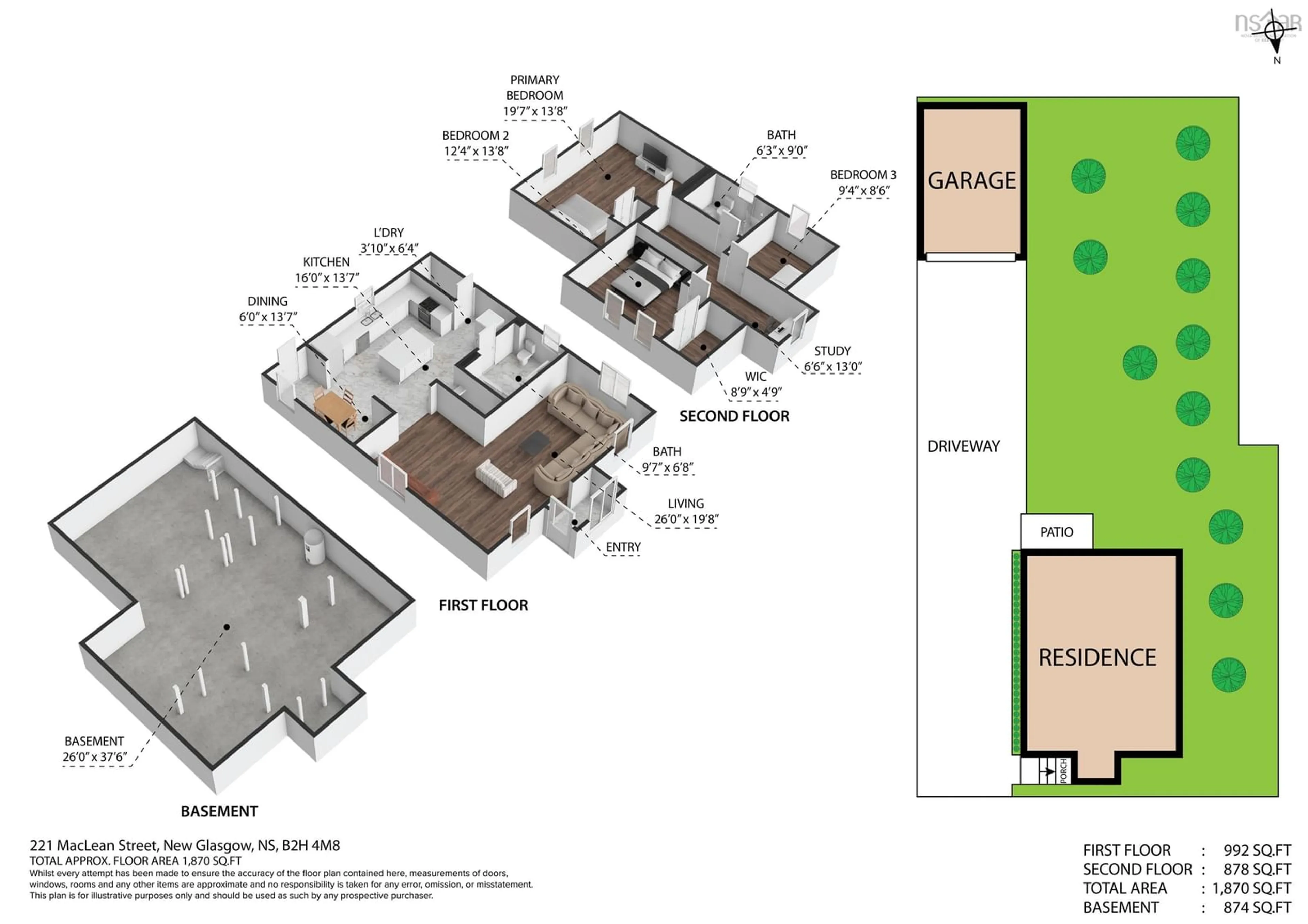 Floor plan for 221 Maclean St, New Glasgow Nova Scotia B2H 4M8