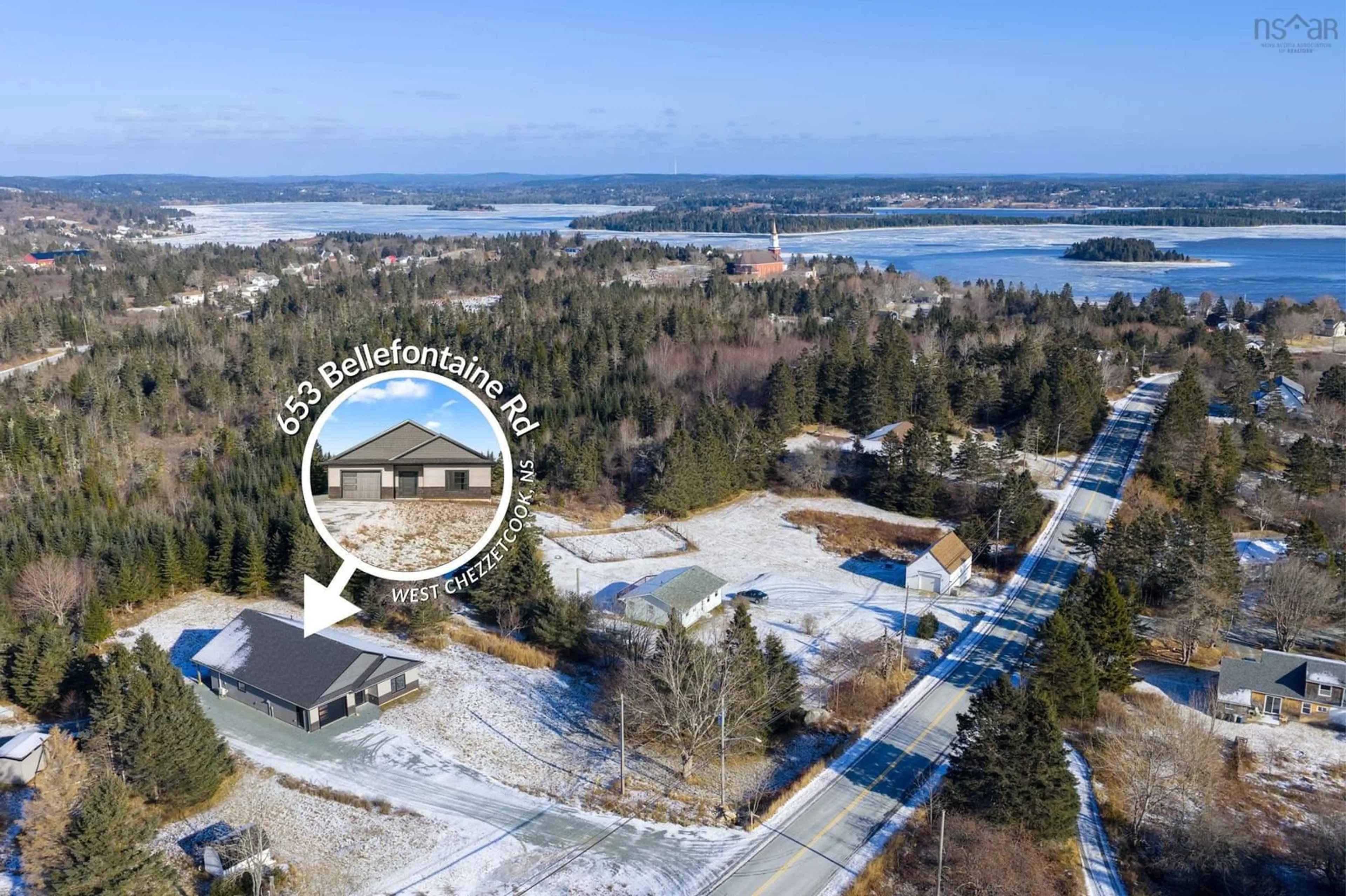 A pic from outside/outdoor area/front of a property/back of a property/a pic from drone, water/lake/river/ocean view for 653 Bellefontaine Rd, West Chezzetcook Nova Scotia B0J 2L0