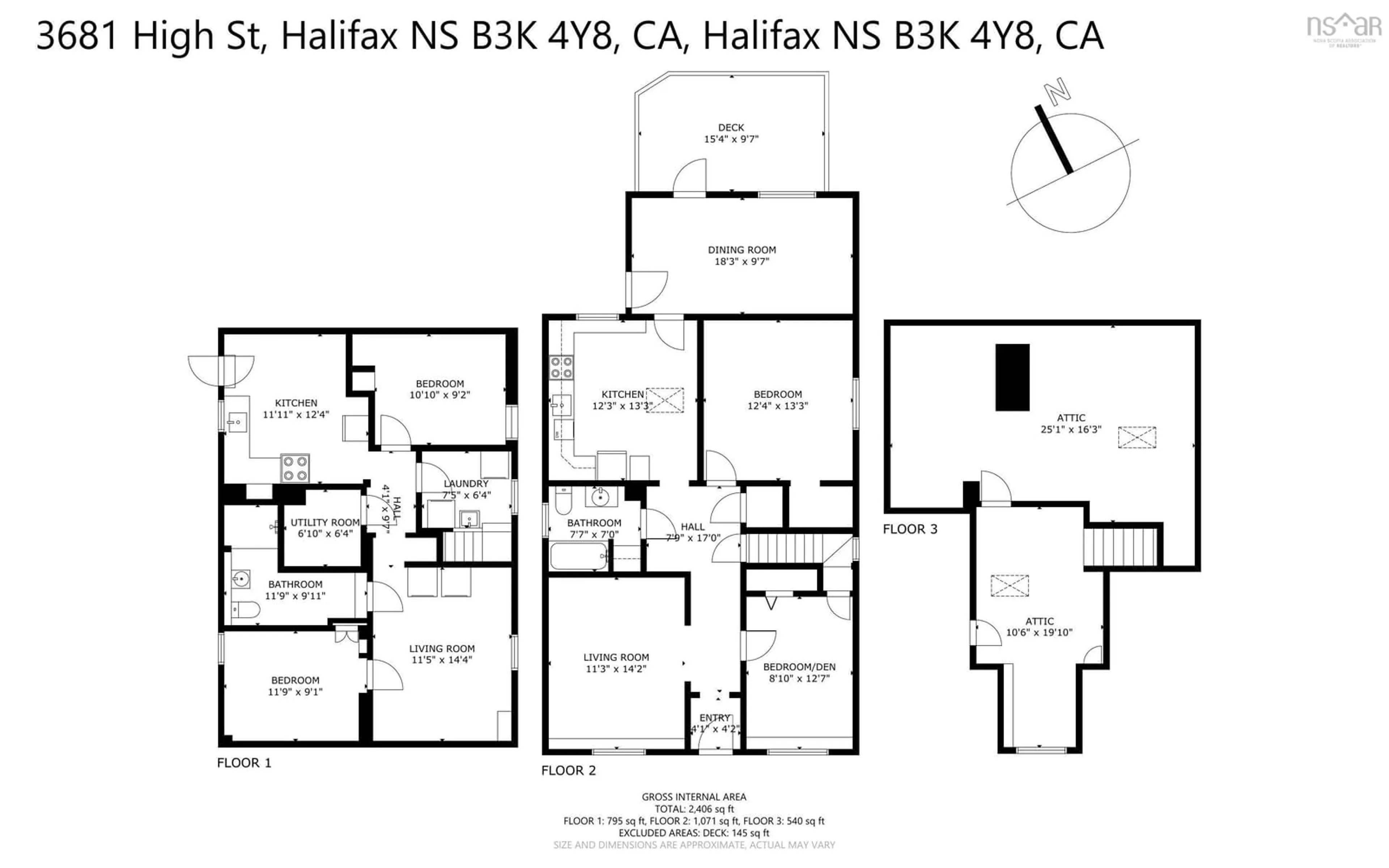 Floor plan for 3681 High St, Halifax Peninsula Nova Scotia B3K 4Y8