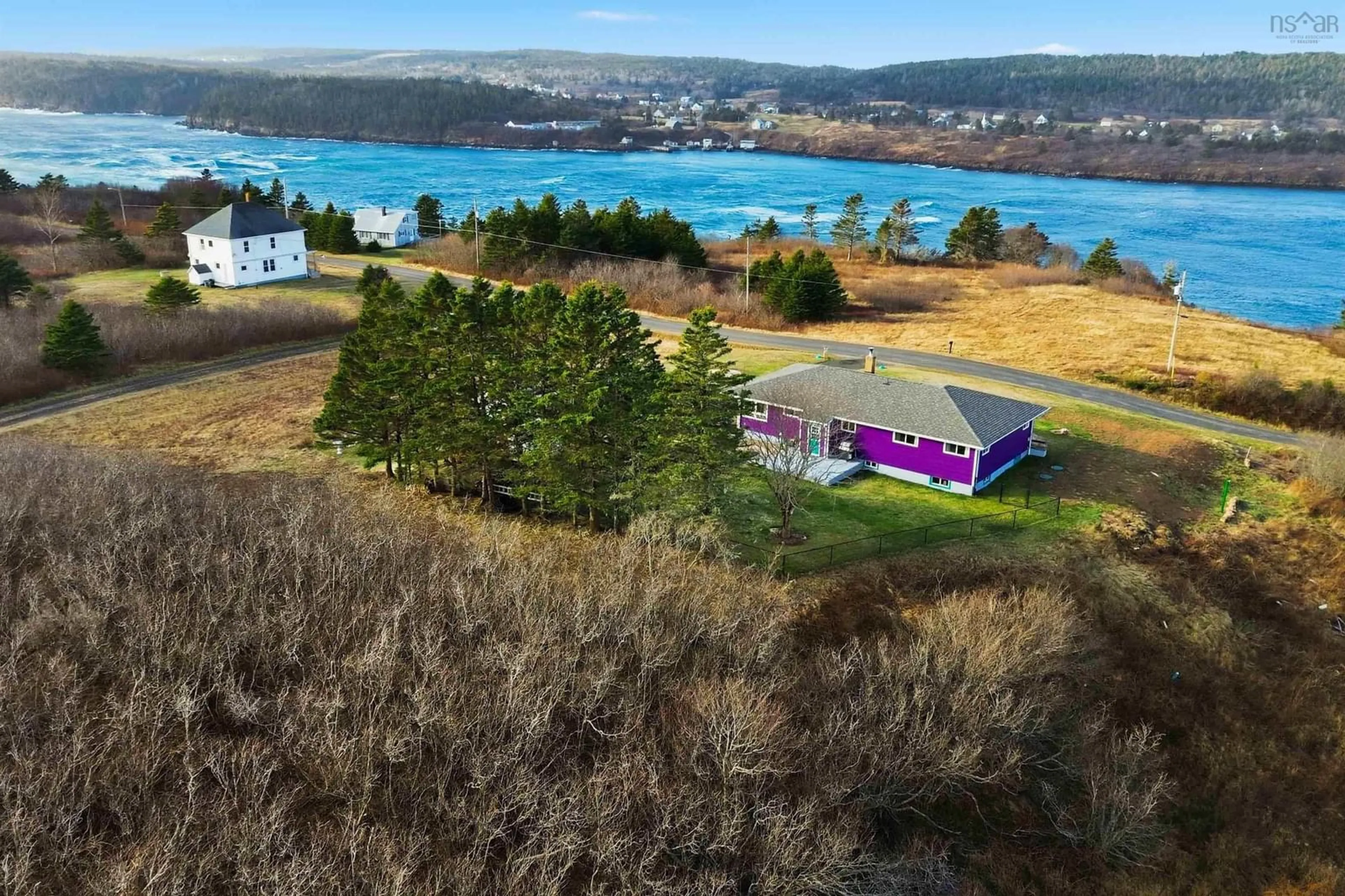 A pic from outside/outdoor area/front of a property/back of a property/a pic from drone, water/lake/river/ocean view for 93 Across The Meadow Rd, East Ferry Nova Scotia B0V 1E0