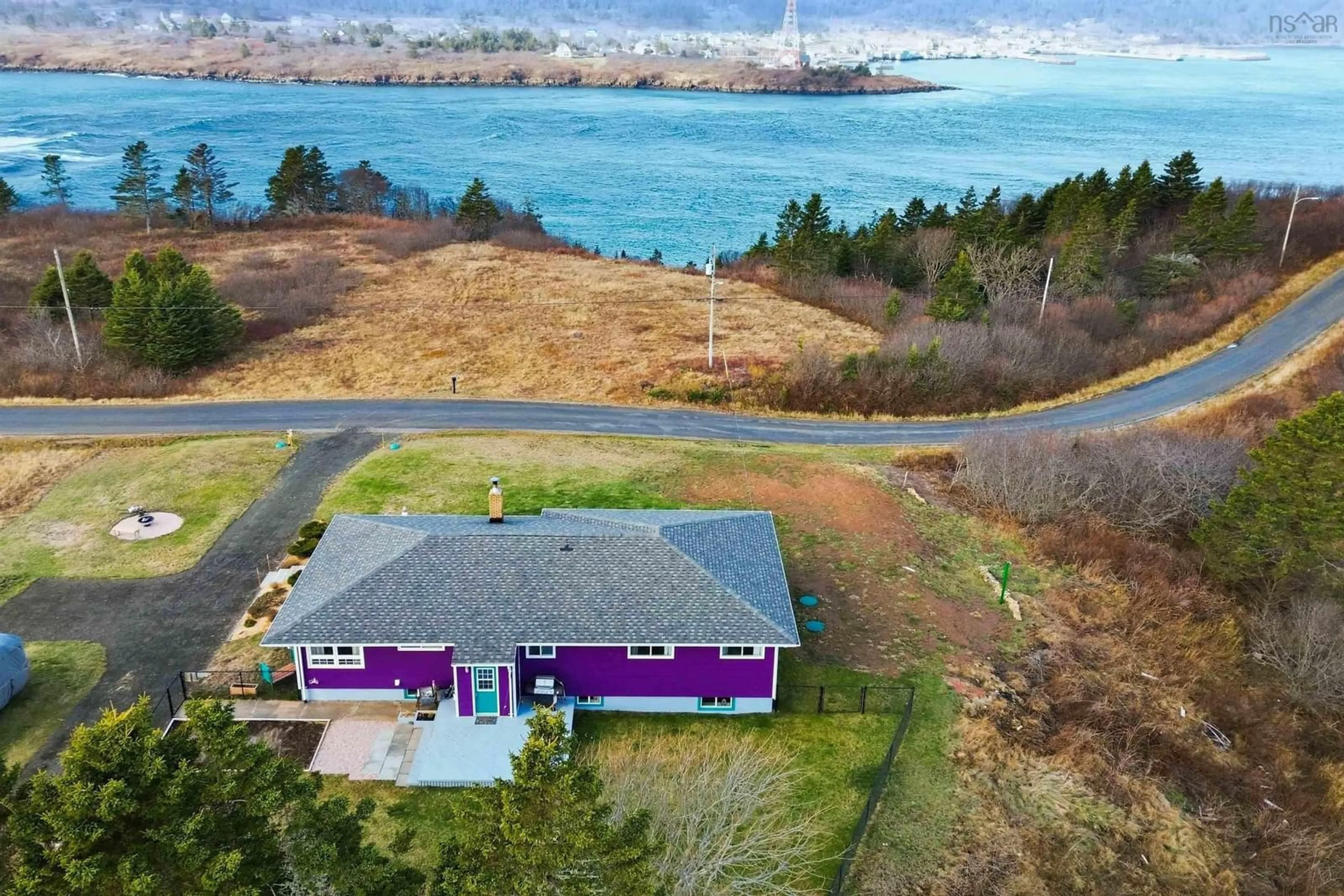 A pic from outside/outdoor area/front of a property/back of a property/a pic from drone, water/lake/river/ocean view for 93 Across The Meadow Rd, East Ferry Nova Scotia B0V 1E0