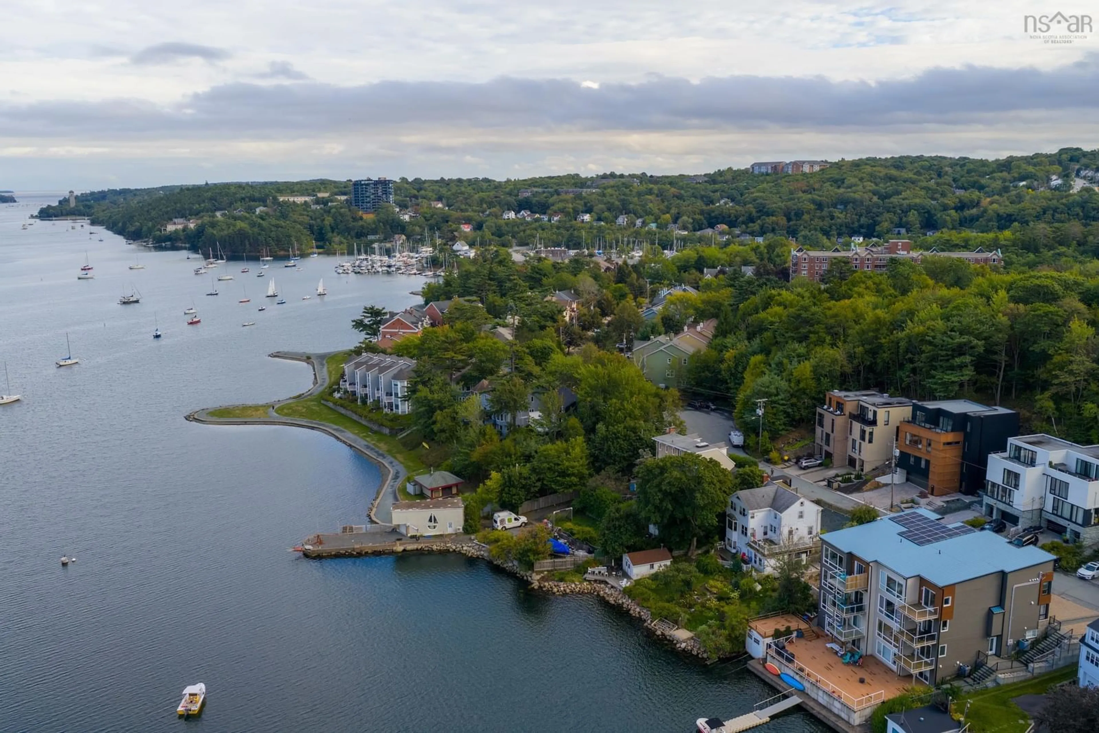 A pic from outside/outdoor area/front of a property/back of a property/a pic from drone, water/lake/river/ocean view for 31 Armshore Dr, Armdale Nova Scotia B3N 1M4