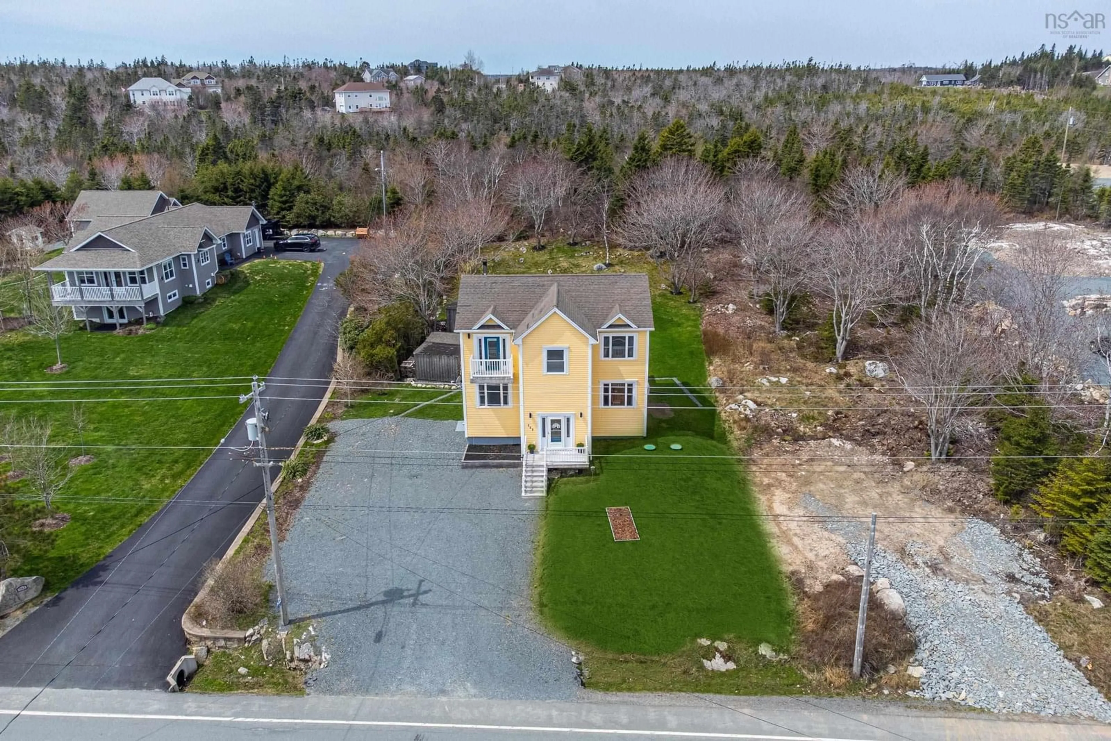A pic from outside/outdoor area/front of a property/back of a property/a pic from drone, street for 757 Ketch Harbour Rd, Portuguese Cove Nova Scotia B3V 1K2