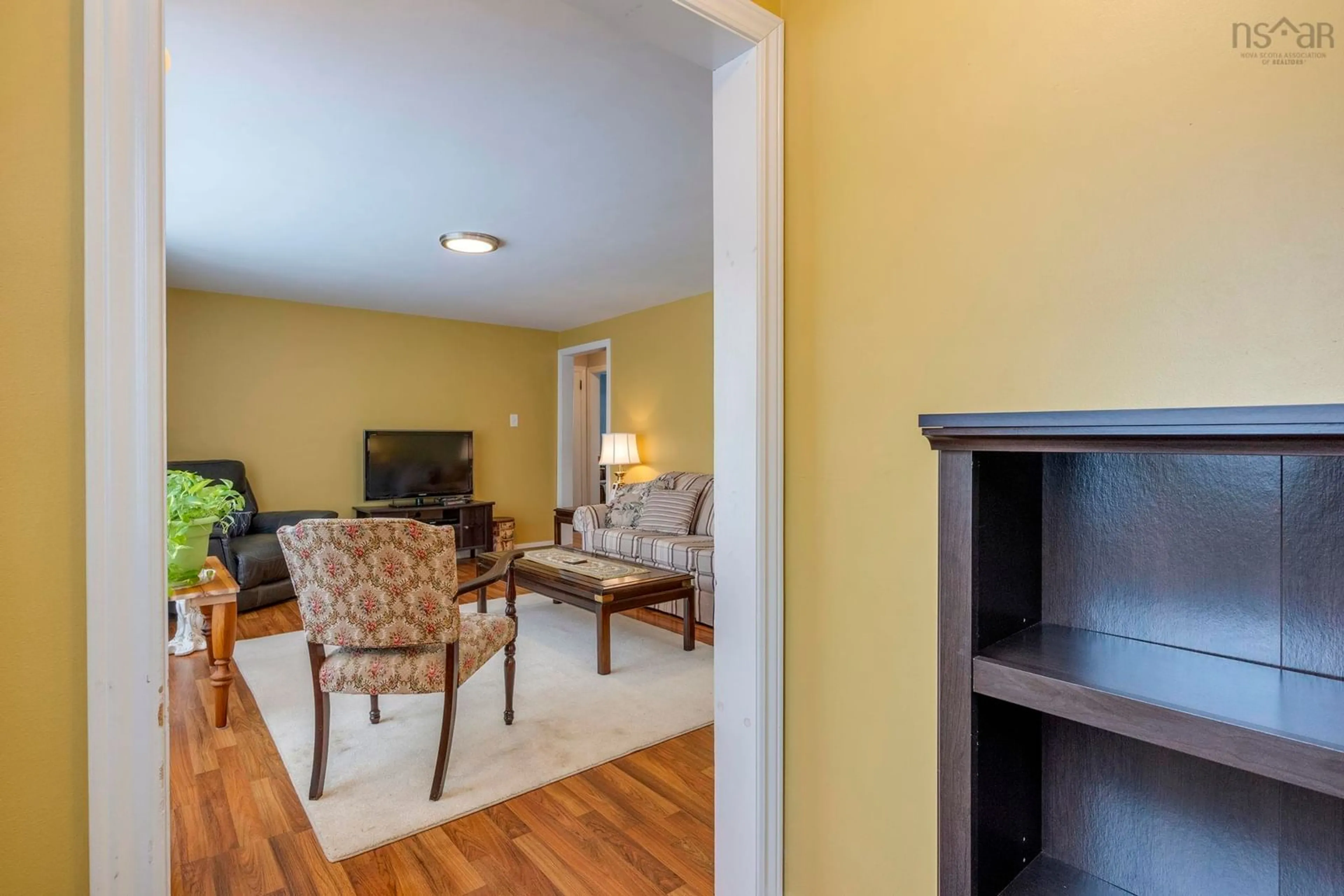 Living room with furniture, wood/laminate floor for 1166 Owen Rd, North Kentville Nova Scotia B4N 4H5