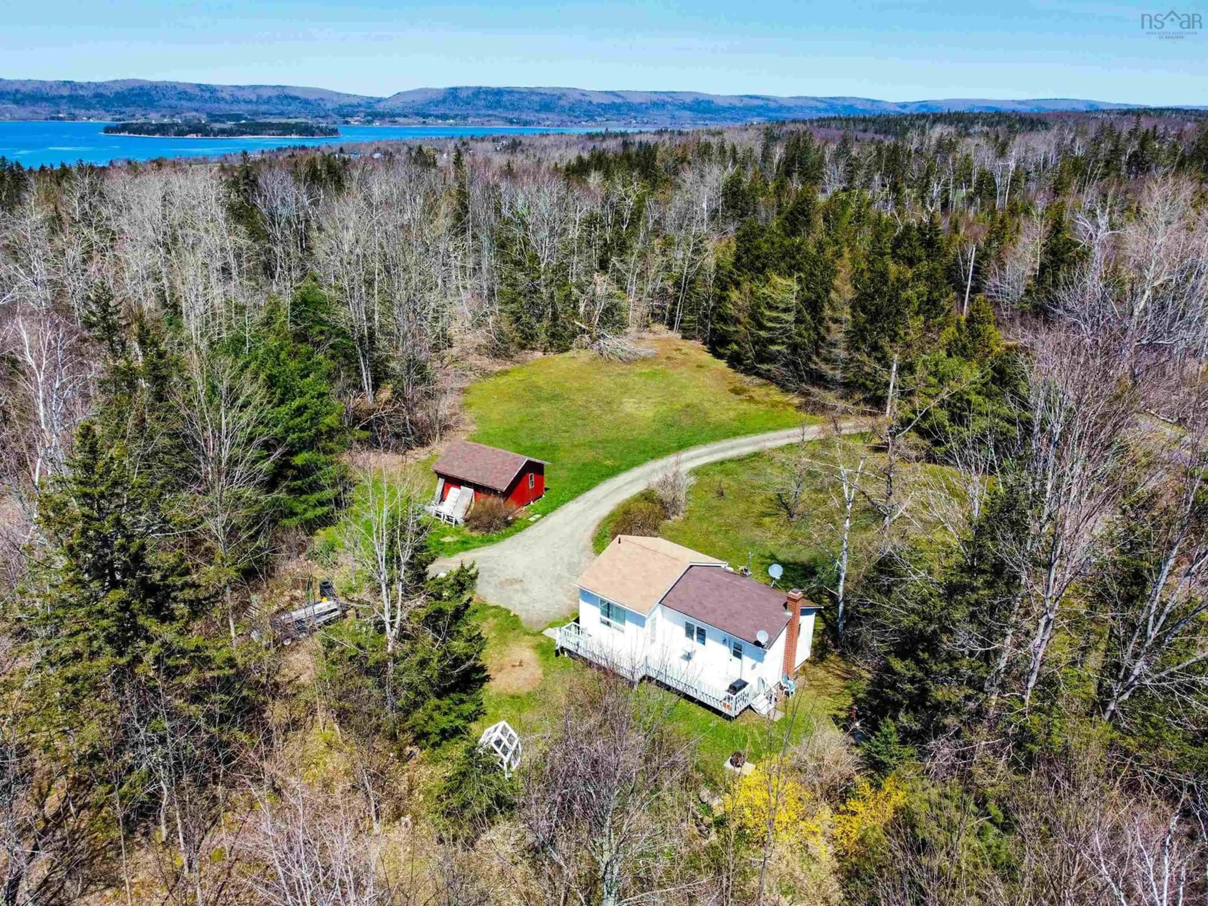A pic from outside/outdoor area/front of a property/back of a property/a pic from drone, water/lake/river/ocean view for 351 Old Post Rd, Clementsport Nova Scotia B0S 1A0
