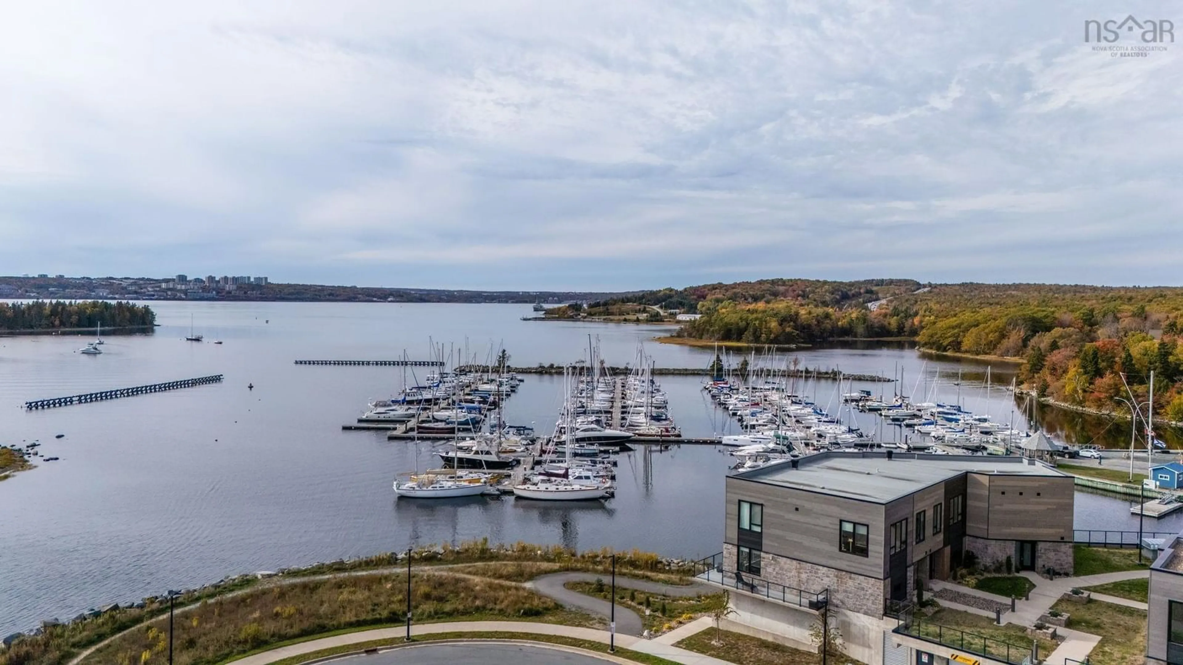A pic from outside/outdoor area/front of a property/back of a property/a pic from drone, water/lake/river/ocean view for 5 Coveview Walk, Dartmouth Nova Scotia B3B 0P9