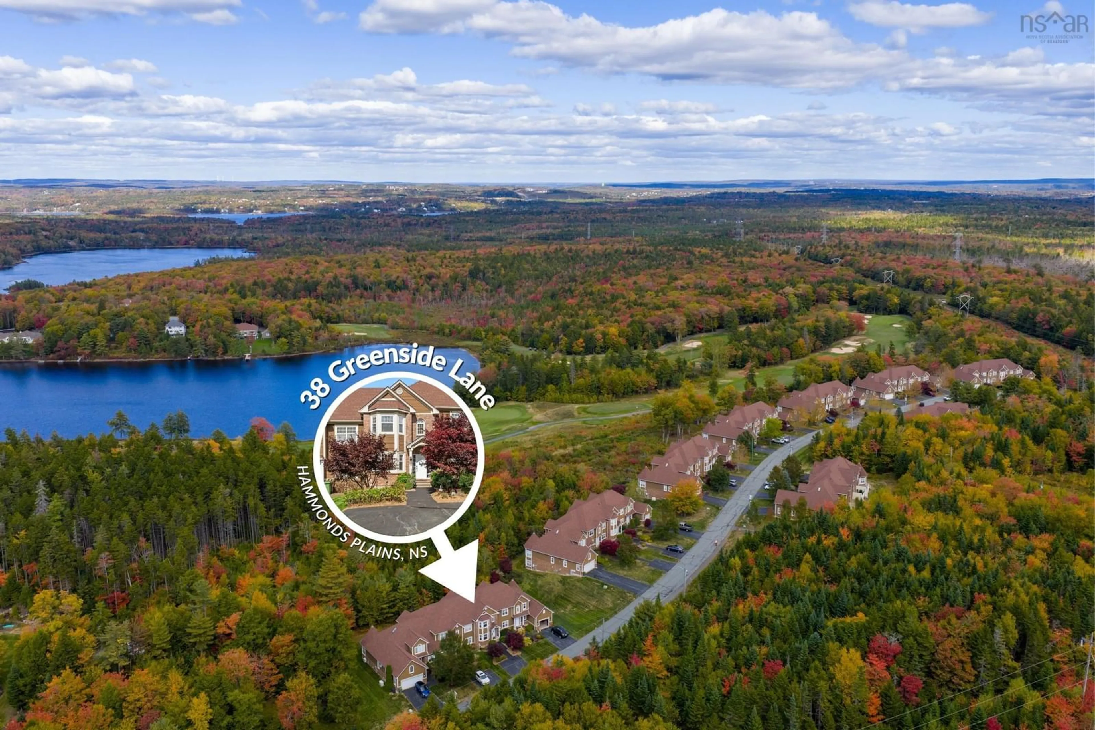 A pic from outside/outdoor area/front of a property/back of a property/a pic from drone, water/lake/river/ocean view for 38 Greenside Lane, Hammonds Plains Nova Scotia B4B 2A1