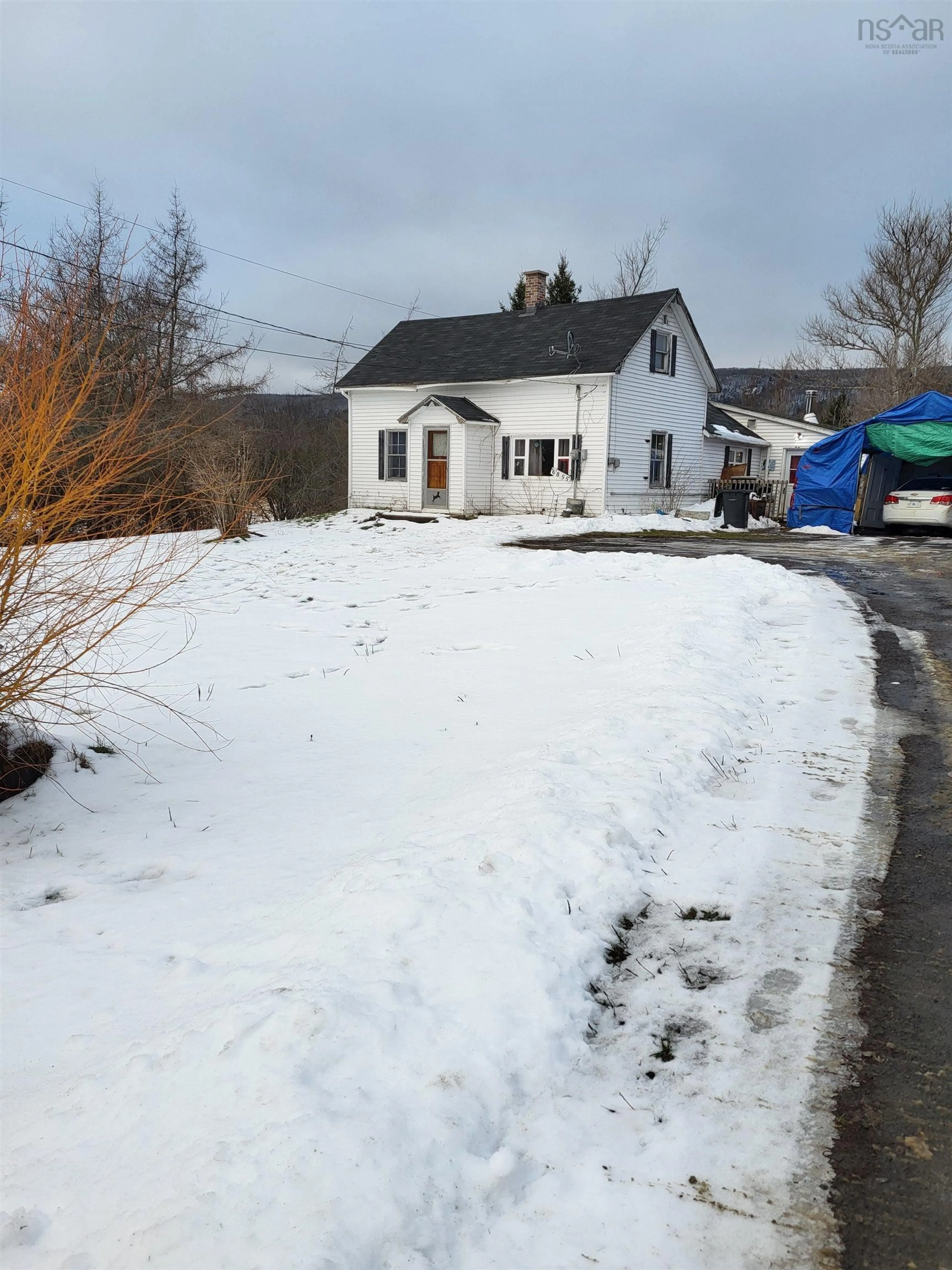 A pic from outside/outdoor area/front of a property/back of a property/a pic from drone, street for 6855 Highway 1, Belleisle Nova Scotia B0S 1K0