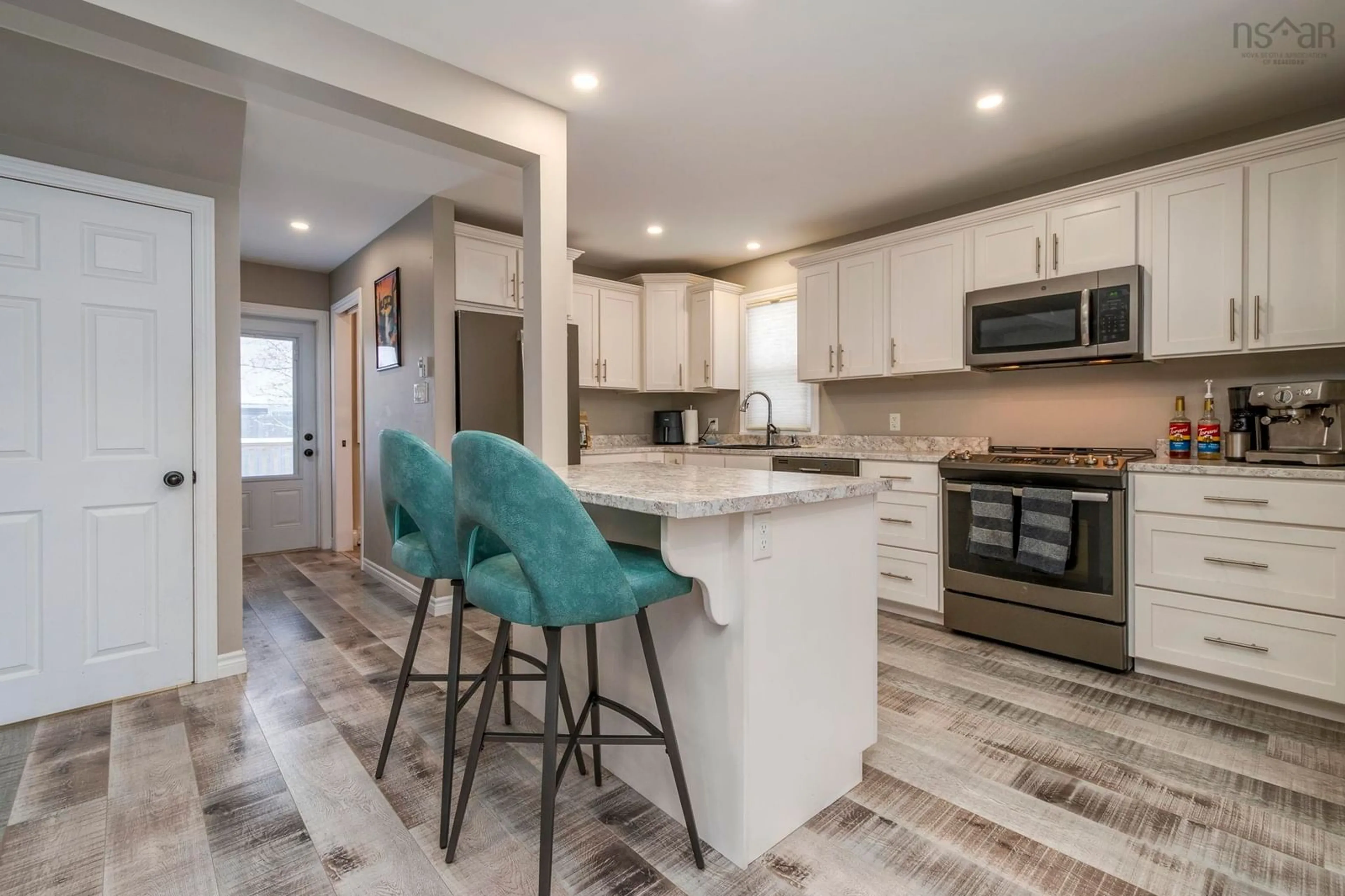 Open concept kitchen, ceramic/tile floor for 27 Cambey Ave, Stellarton Nova Scotia B0K 1S0