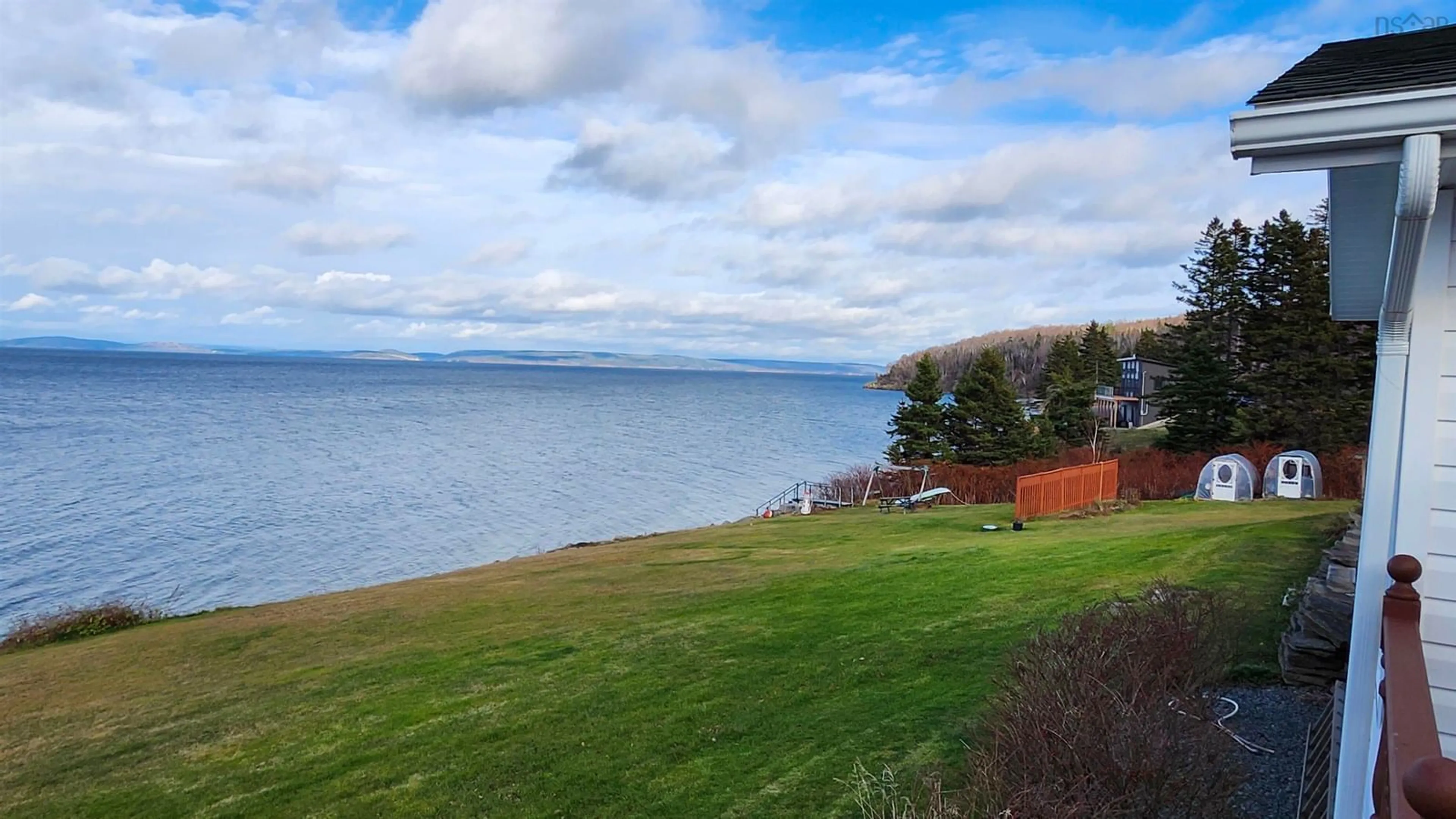 A pic from outside/outdoor area/front of a property/back of a property/a pic from drone, water/lake/river/ocean view for 15437 Highway 4, Johnstown Nova Scotia B0E 3B0