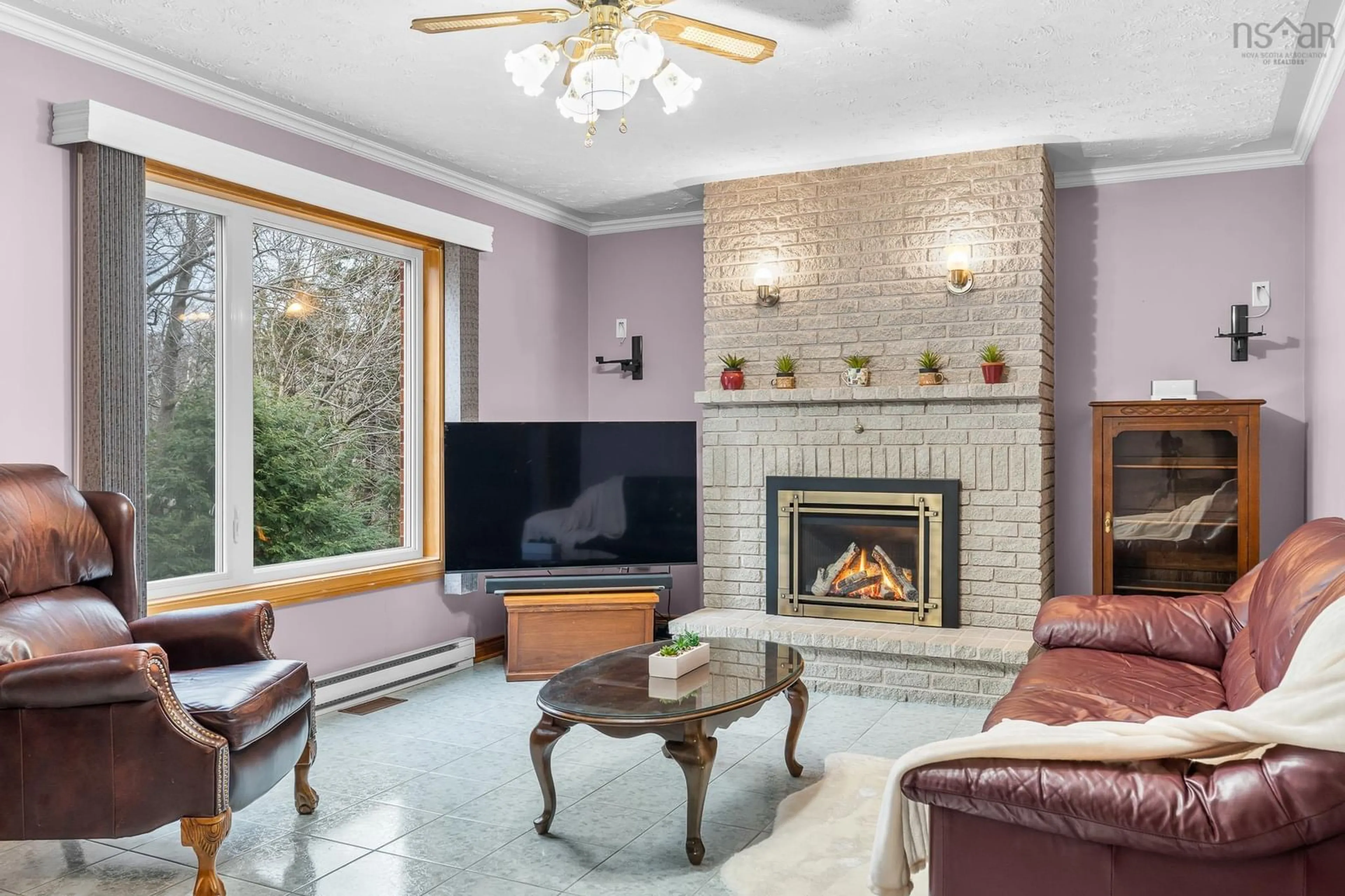 Living room with furniture, ceramic/tile floor for 12 Amberwood Crt, Halifax Nova Scotia B3M 3X7