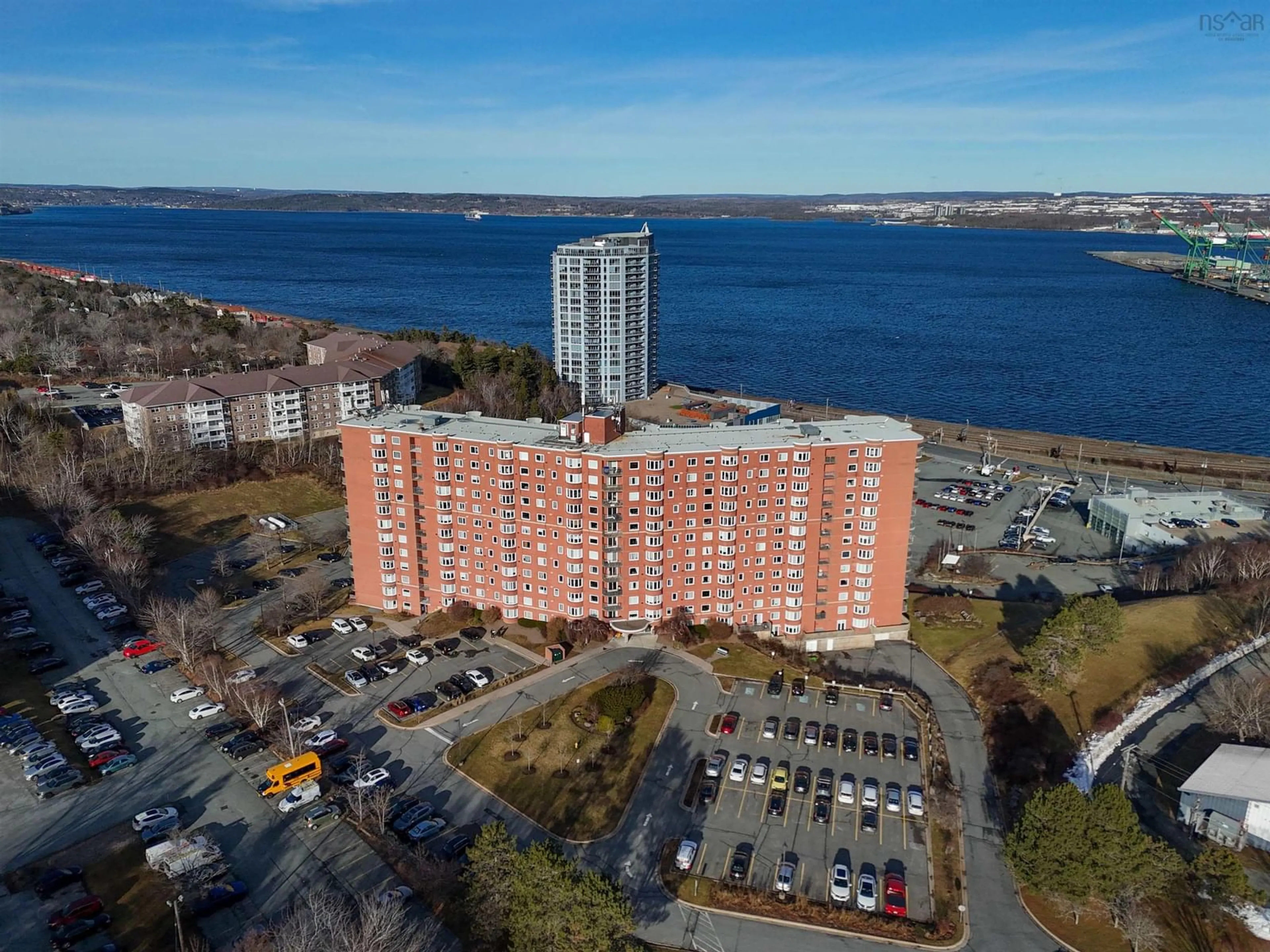 A pic from outside/outdoor area/front of a property/back of a property/a pic from drone, water/lake/river/ocean view for 45 Vimy Ave #123, Halifax Nova Scotia B3M 4C5