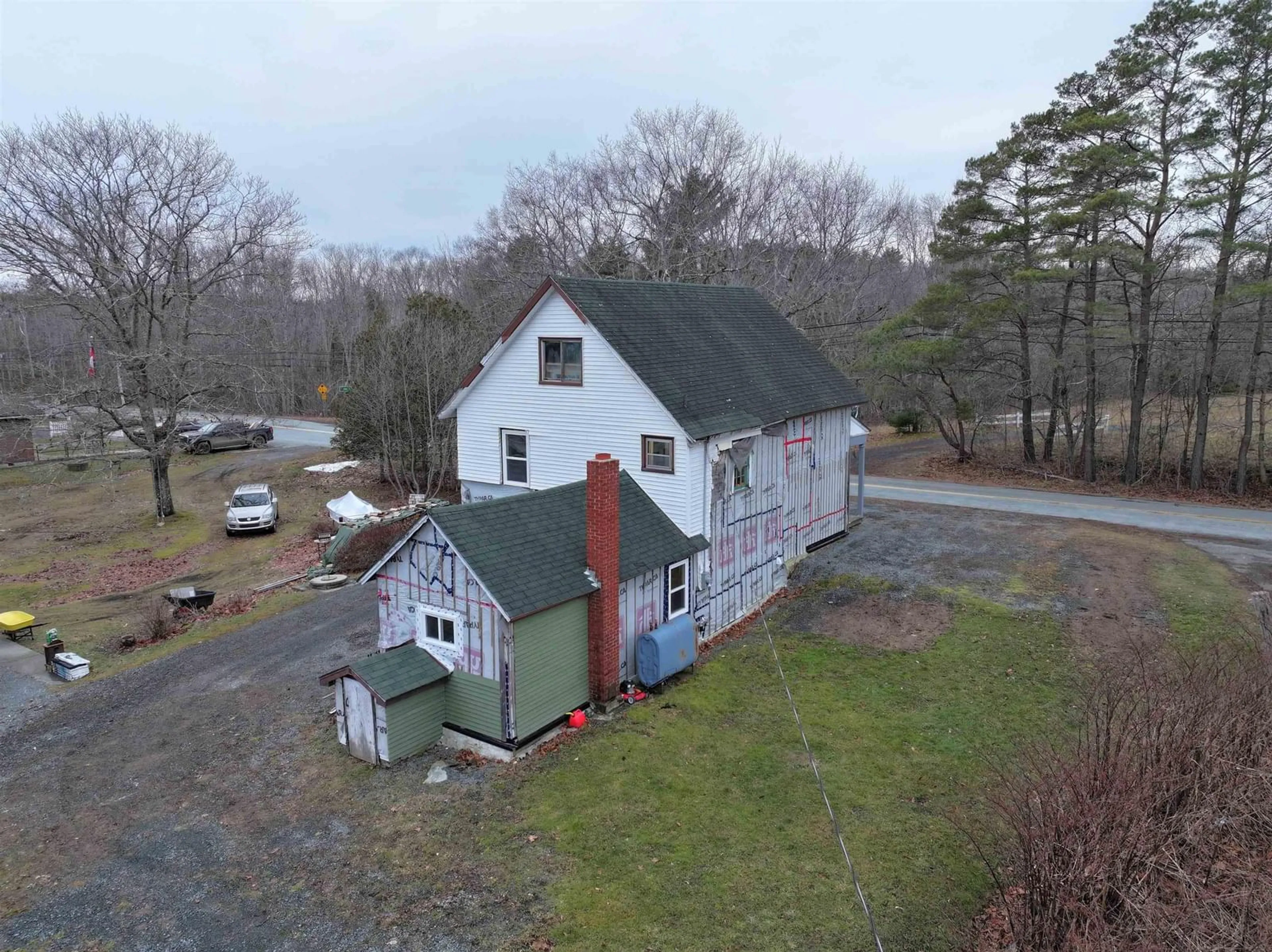 A pic from outside/outdoor area/front of a property/back of a property/a pic from drone, building for 1331 Highway 3, Mill Village Nova Scotia B0J 2H0