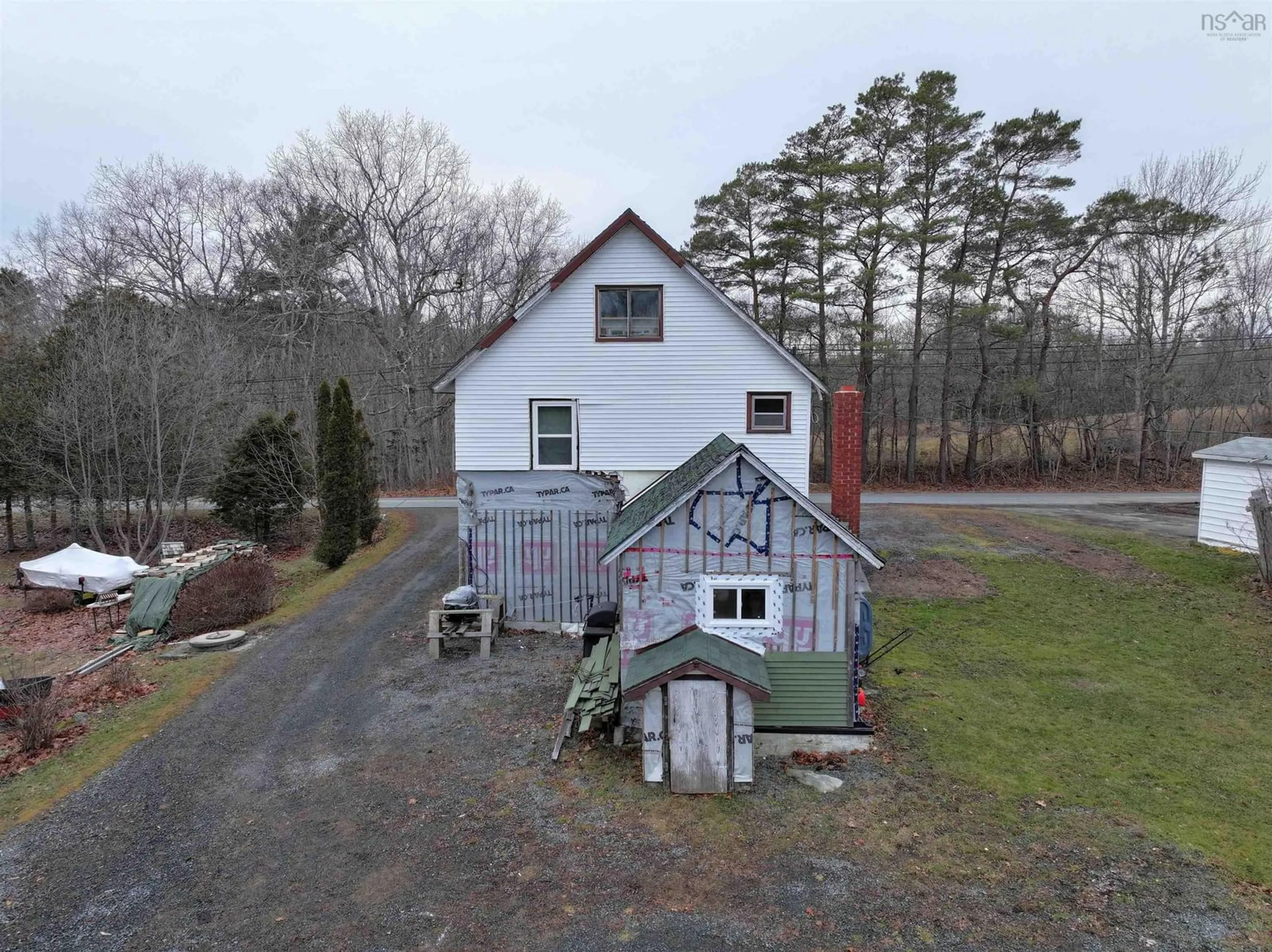 A pic from outside/outdoor area/front of a property/back of a property/a pic from drone, building for 1331 Highway 3, Mill Village Nova Scotia B0J 2H0