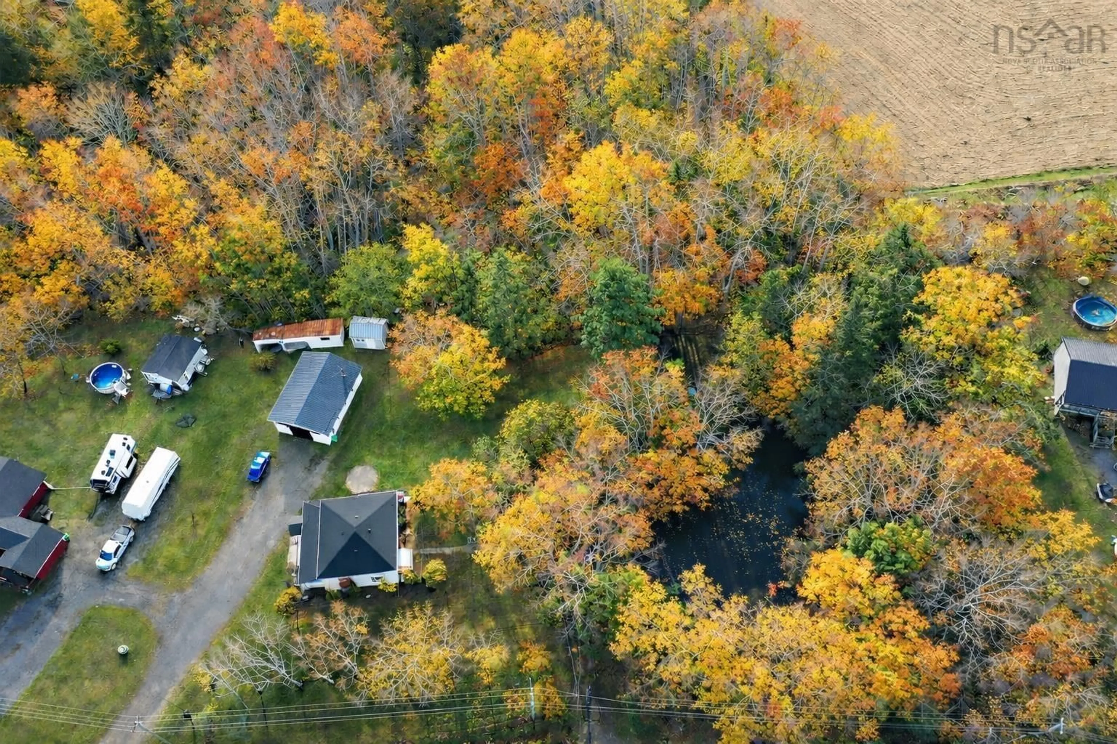 A pic from outside/outdoor area/front of a property/back of a property/a pic from drone, water/lake/river/ocean view for 111 Aylward Rd, Falmouth Nova Scotia B0P 1P0