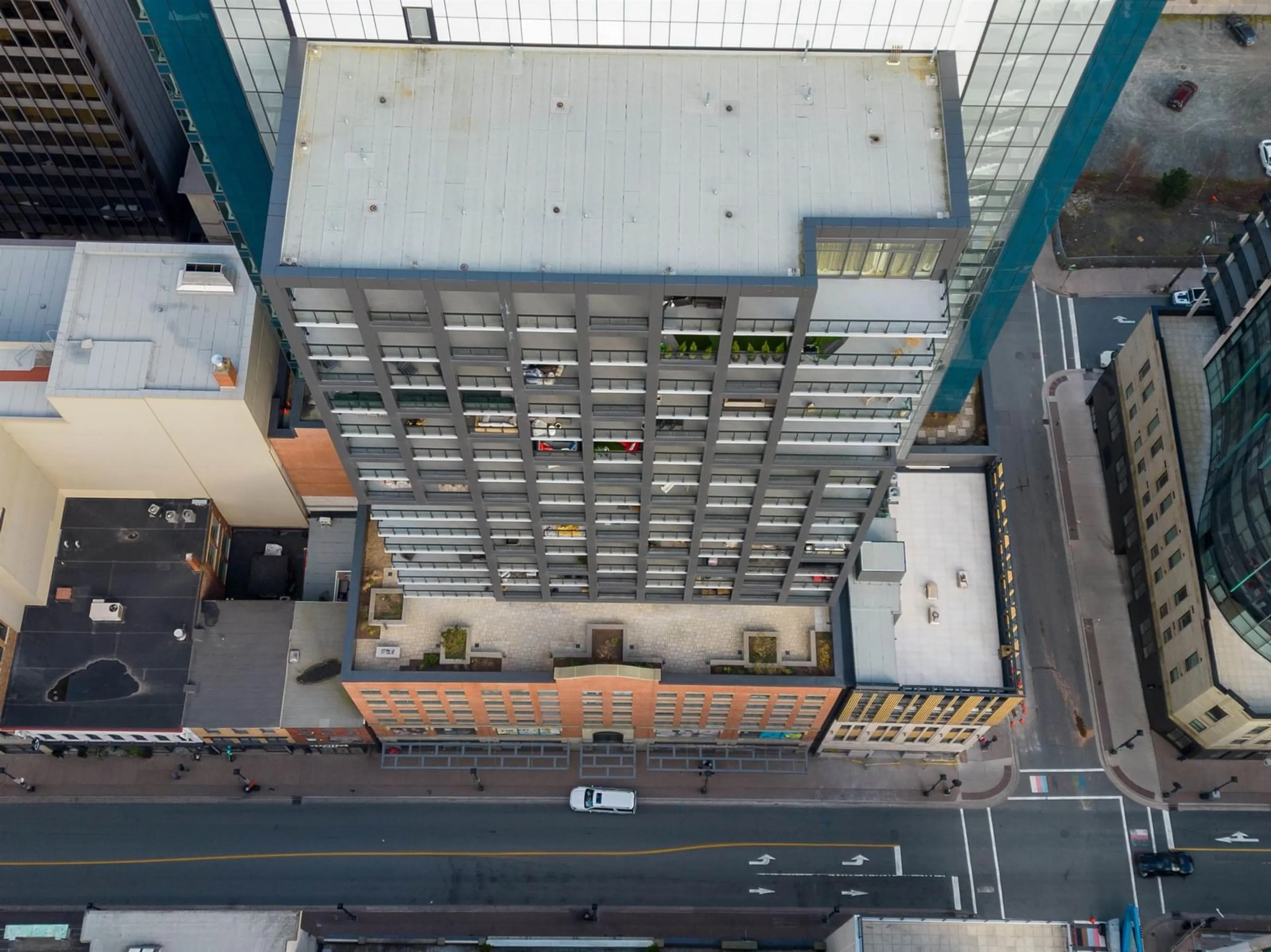 A pic from outside/outdoor area/front of a property/back of a property/a pic from drone, city buildings view from balcony for 1650 Granville St #1101, Halifax Peninsula Nova Scotia B3J 0E1