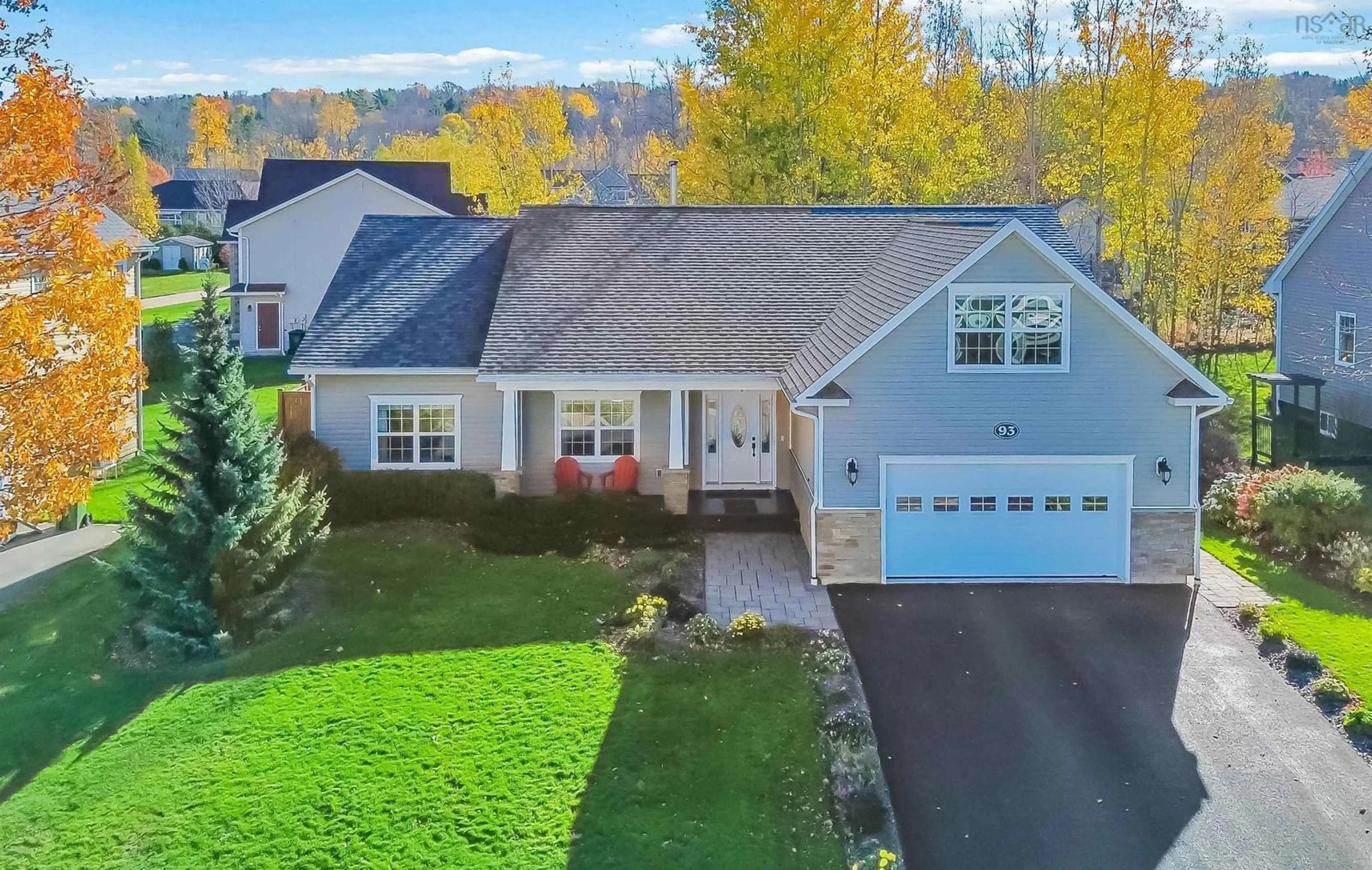 A pic from outside/outdoor area/front of a property/back of a property/a pic from drone, mountain view for 93 Macdonald Park Rd, Kentville Nova Scotia B4N 5G6