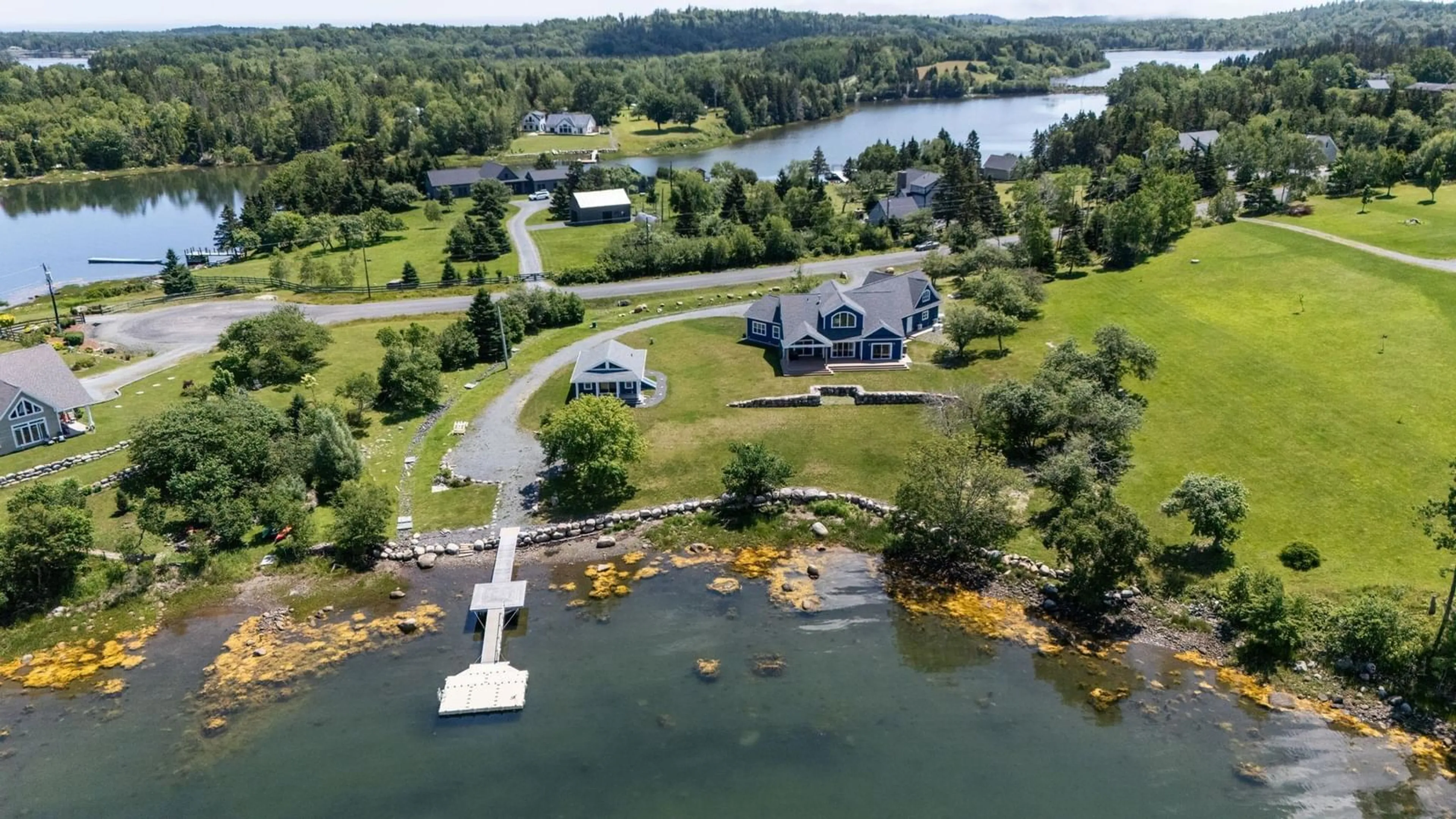 A pic from outside/outdoor area/front of a property/back of a property/a pic from drone, water/lake/river/ocean view for 91 Driftwood Crt, Garden Lots Nova Scotia B0J 2C0