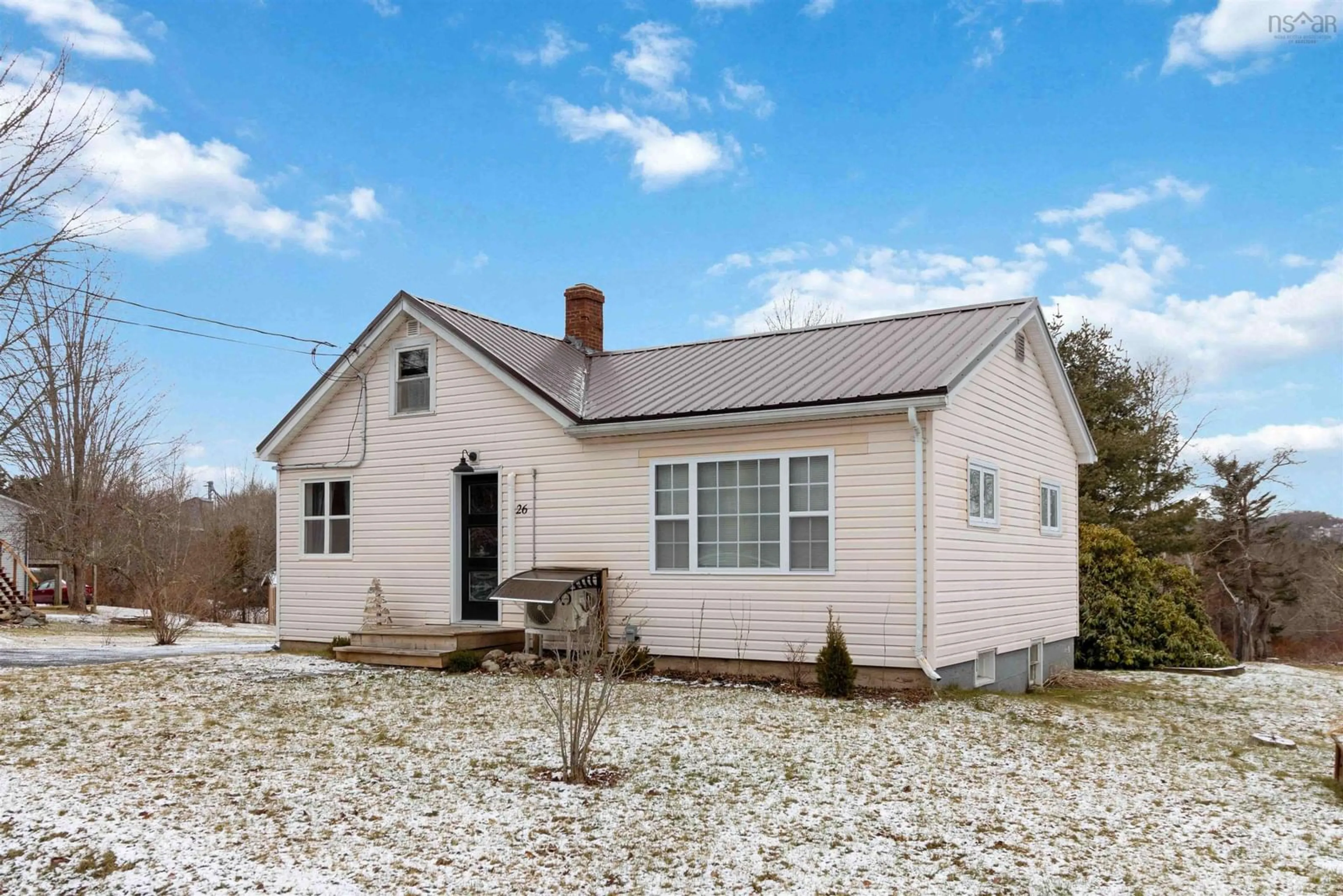 Home with vinyl exterior material, street for 26 Beaver Bank Cross Rd, Middle Sackville Nova Scotia B4E 1K5