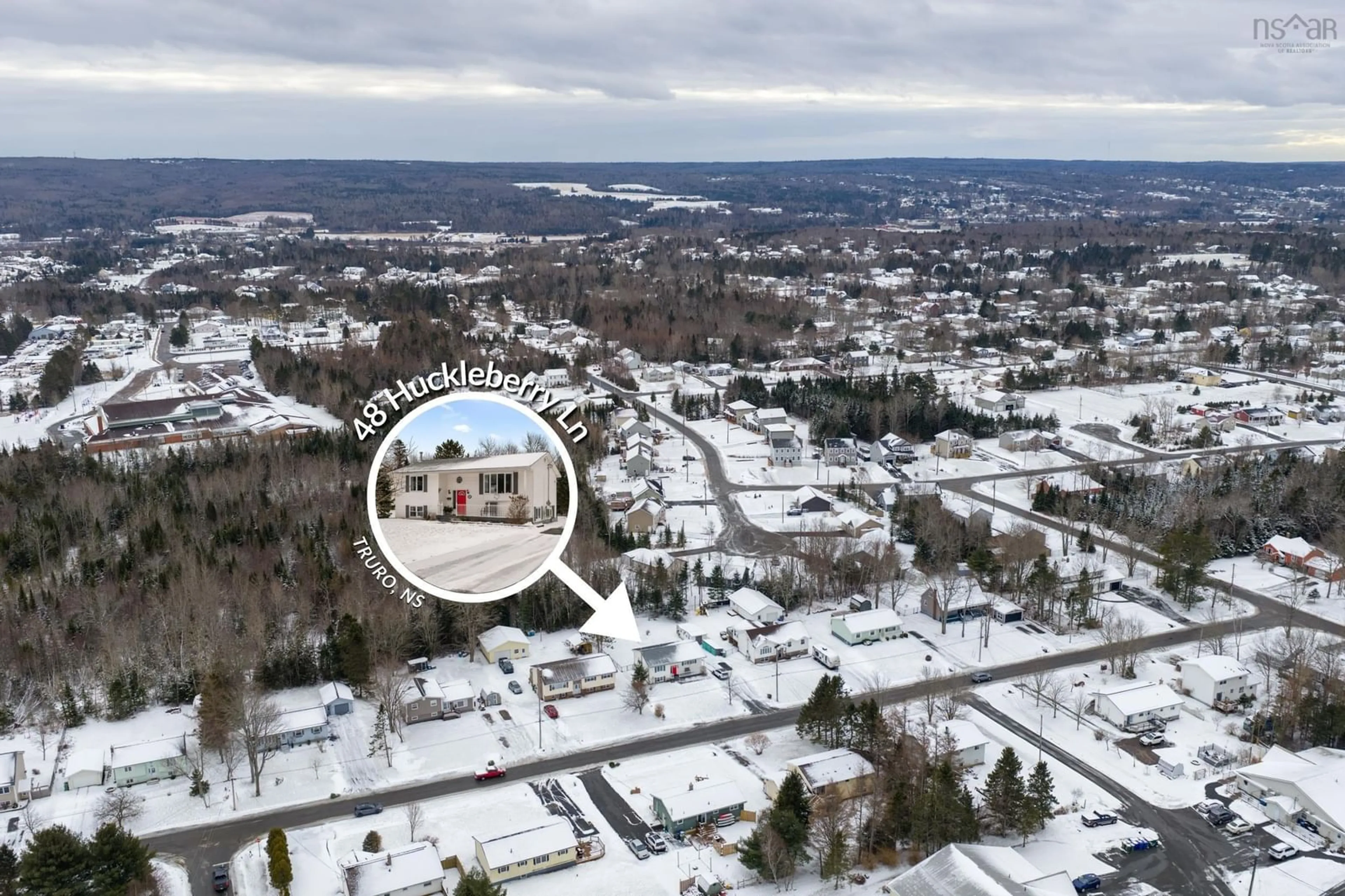 A pic from outside/outdoor area/front of a property/back of a property/a pic from drone, unknown for 48 Huckleberry Lane, Valley Nova Scotia B2N 6K2