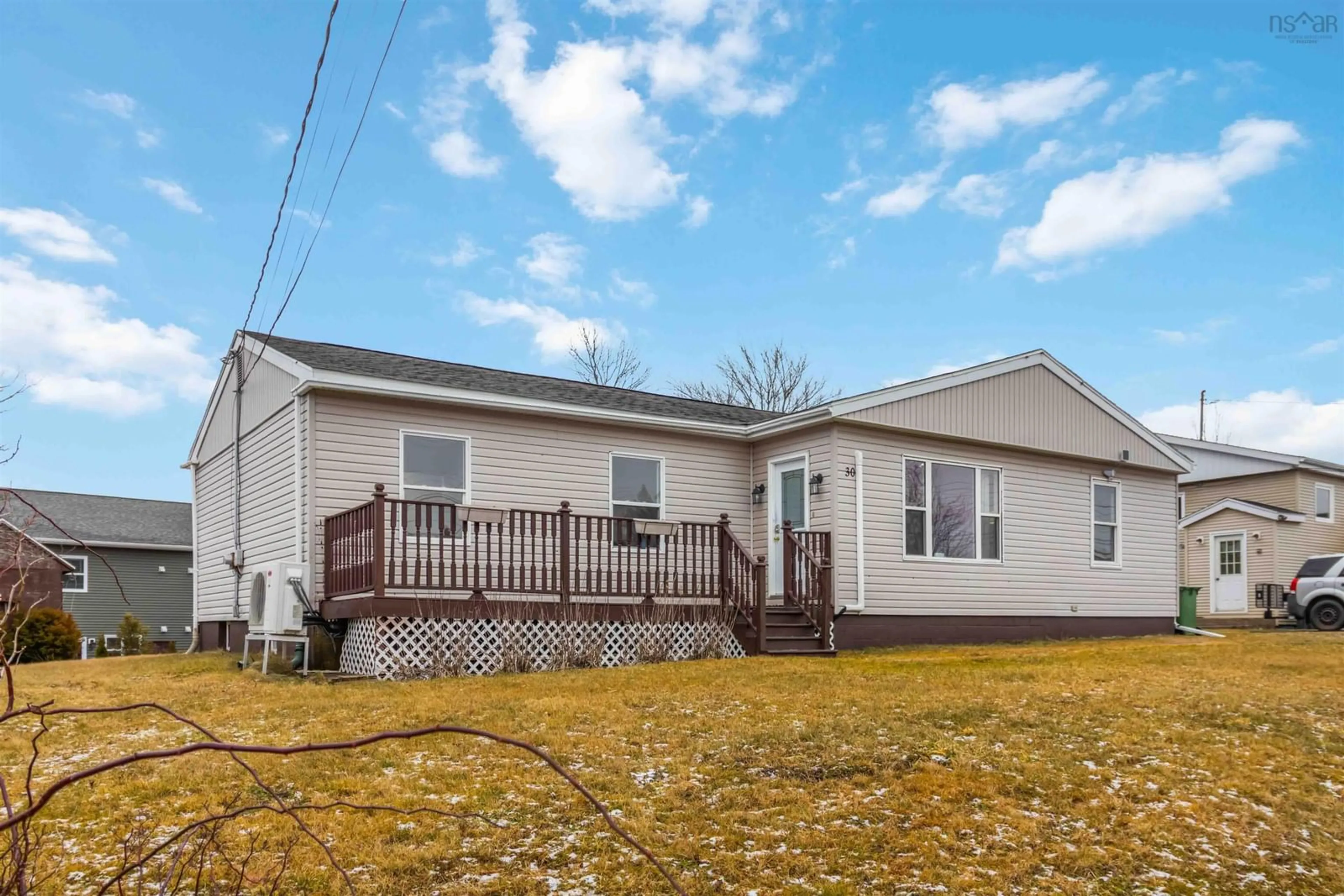Home with vinyl exterior material, street for 30 Woodcrest Ave, Halifax Nova Scotia B3R 1C4