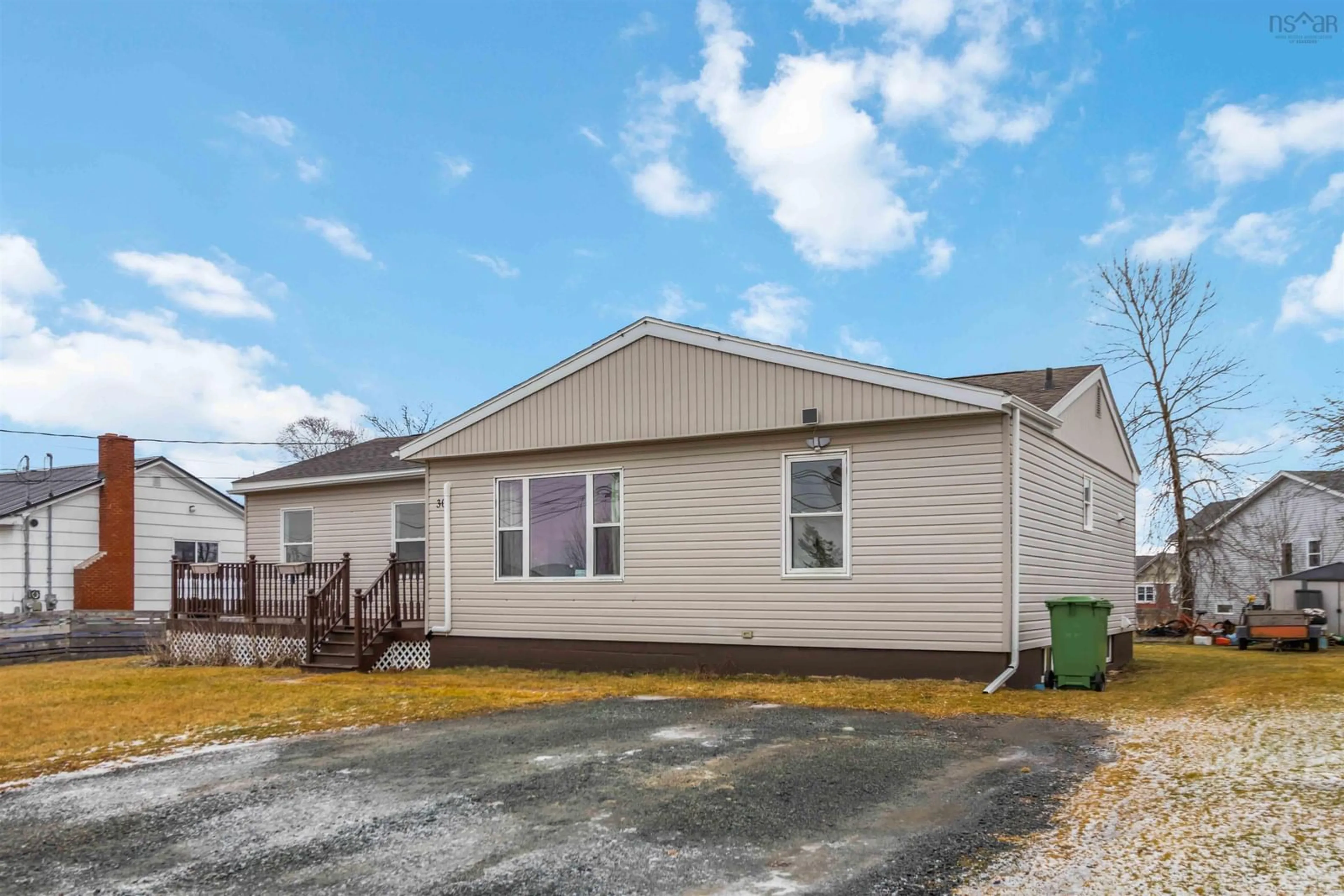Home with vinyl exterior material, street for 30 Woodcrest Ave, Halifax Nova Scotia B3R 1C4