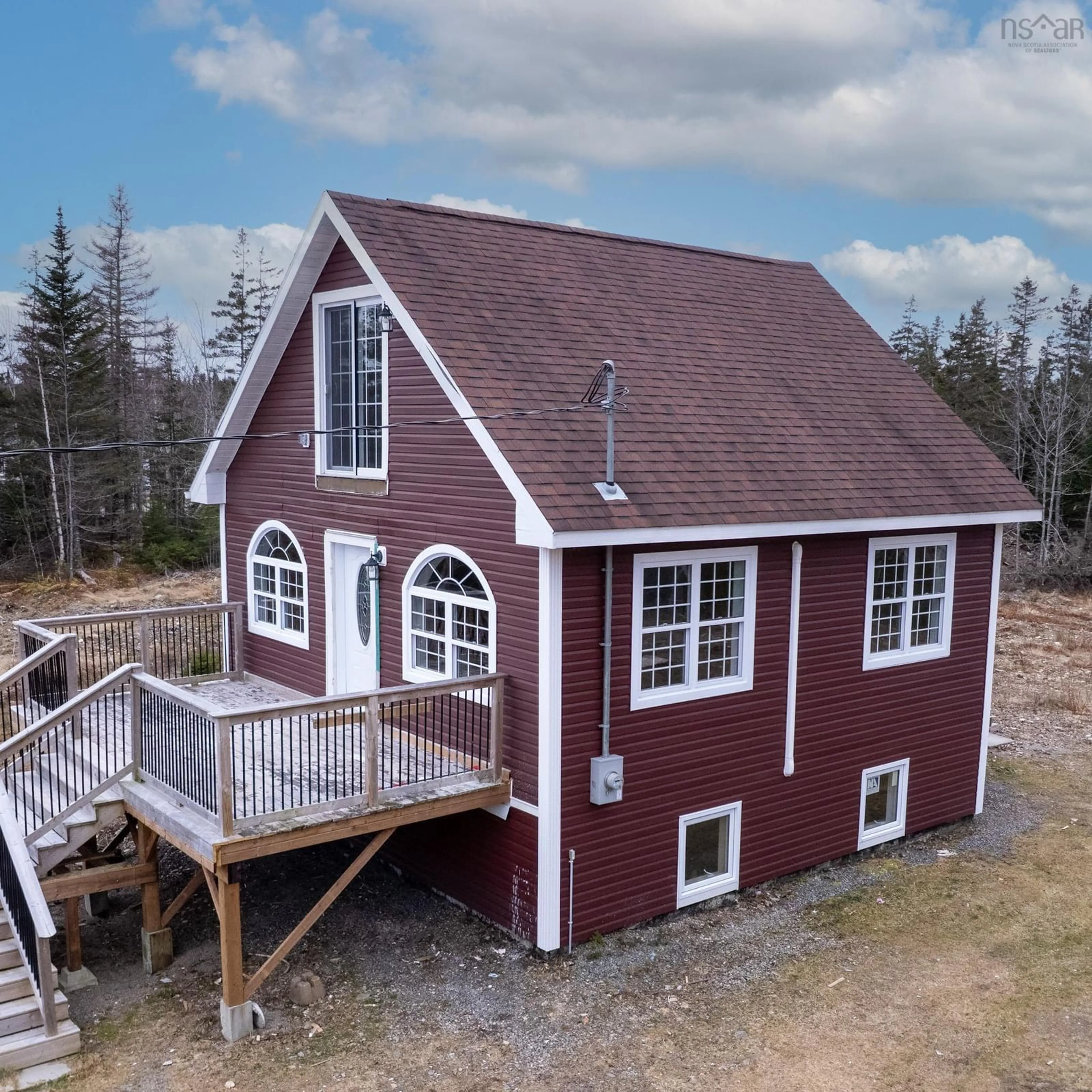 A pic from outside/outdoor area/front of a property/back of a property/a pic from drone, building for 5214 Grand Mira North Rd, Grand Mira North Nova Scotia B1K 1P9