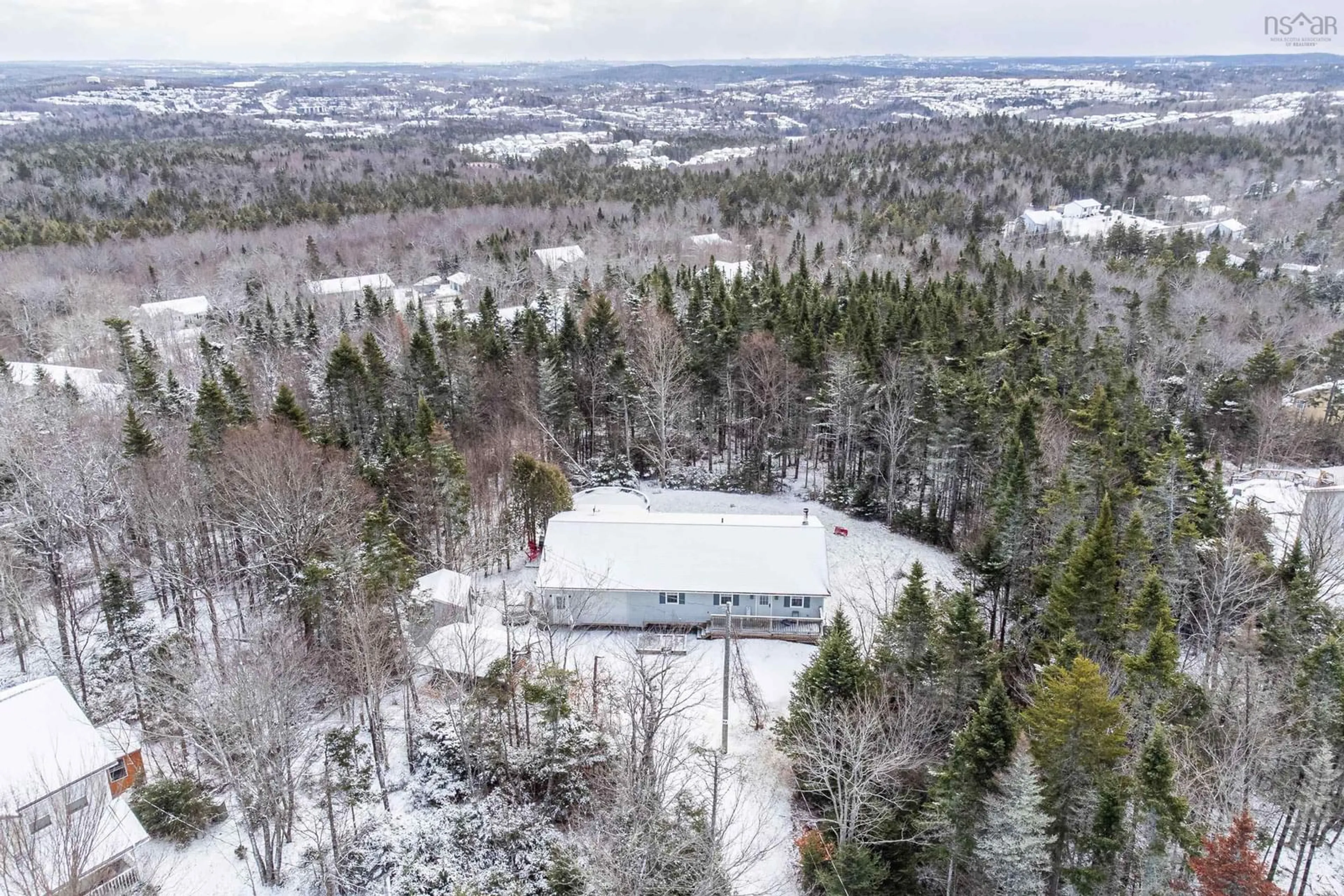 A pic from outside/outdoor area/front of a property/back of a property/a pic from drone, unknown for 94 Snowberry Lane, Middle Sackville Nova Scotia B4E 3H6