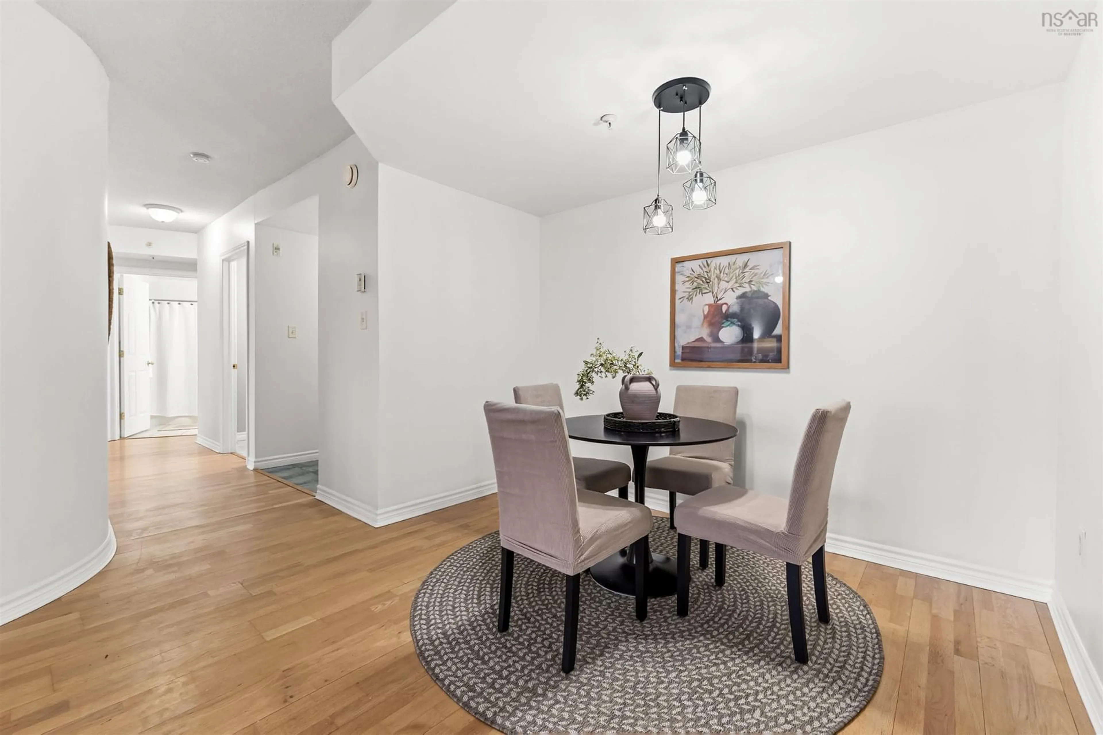 Dining room, wood/laminate floor for 5769 Cunard St #103, Halifax Nova Scotia B3K 1C8